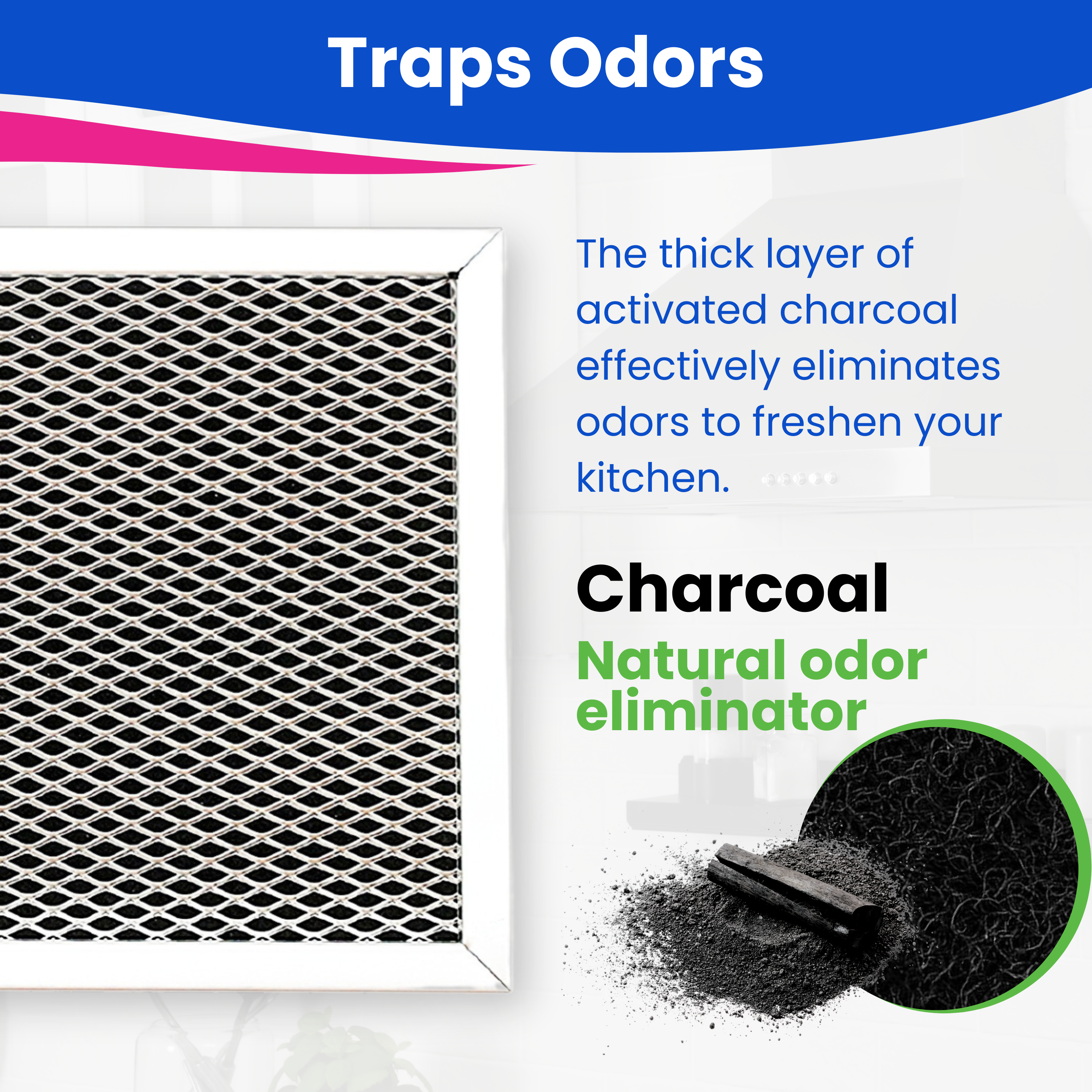 Range Hood Filter Replacement 5.83” x 17.65” for SB08999040 Charcoal Broan Range Hood Filter - Charcoal Filter for Ductless Range Hood - Filters and Freshens the Air Over the Kitchen Oven