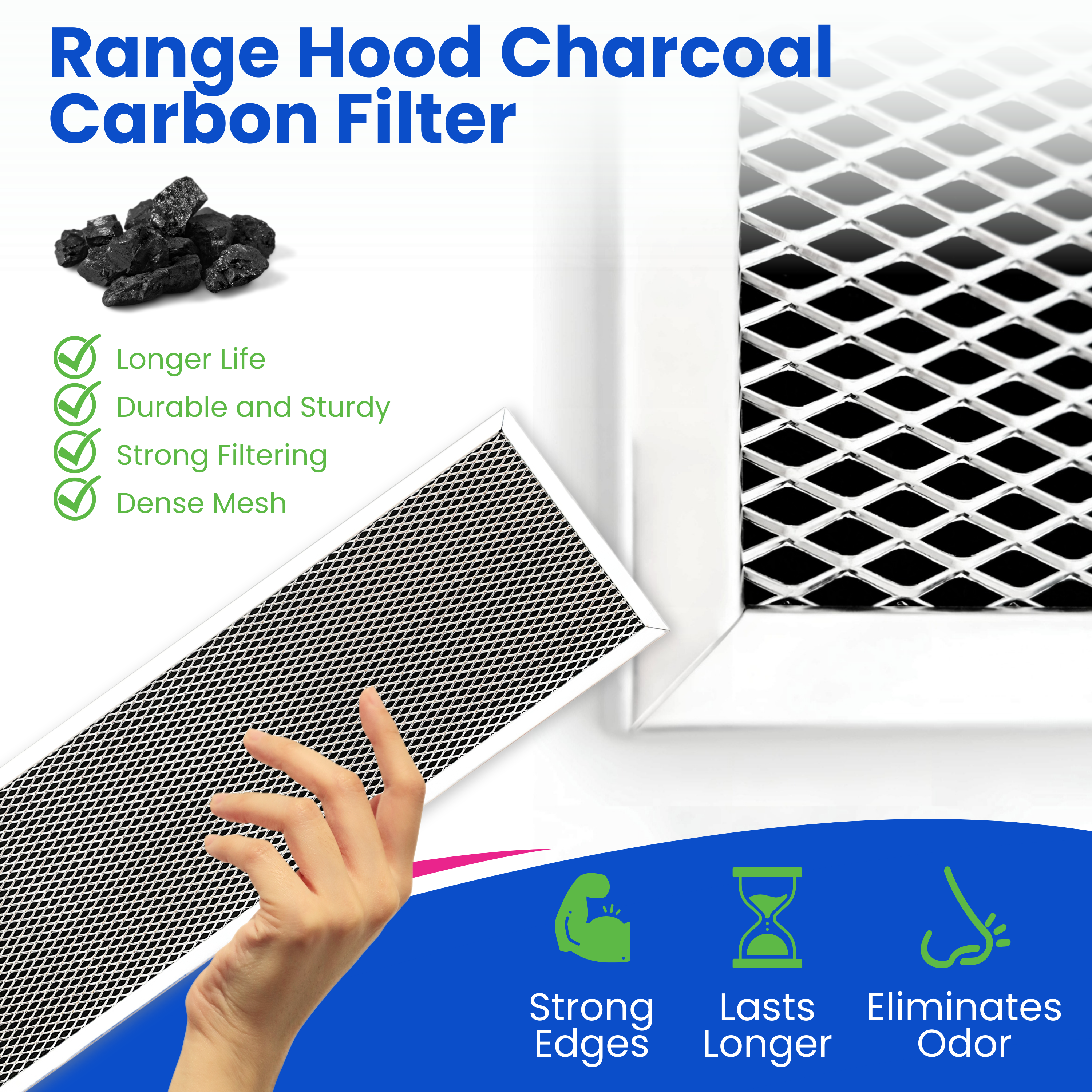 Range Hood Filter Replacement 5.83” x 17.65” for SB08999040 Charcoal Broan Range Hood Filter - Charcoal Filter for Ductless Range Hood - Filters and Freshens the Air Over the Kitchen Oven