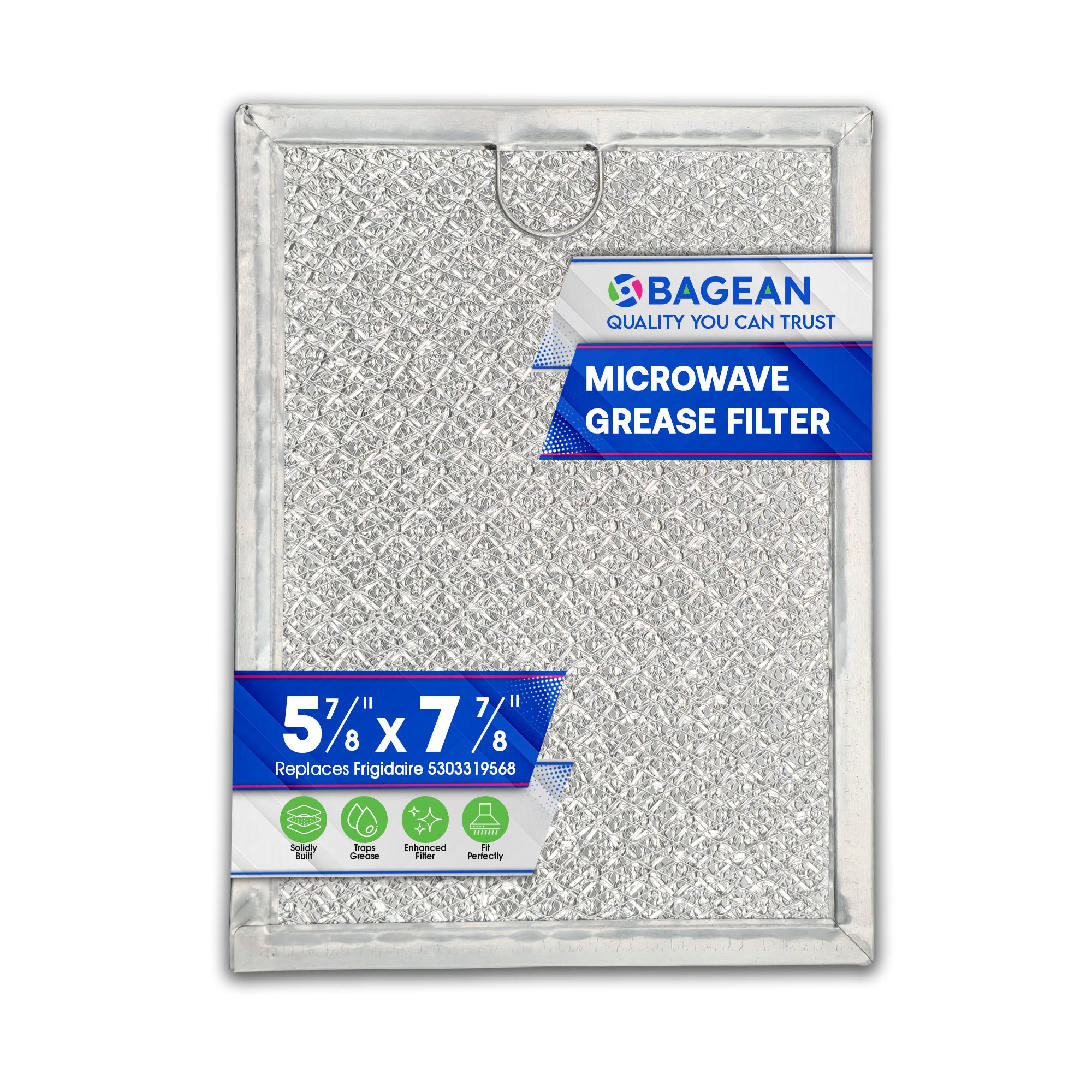 Microwave Filter Replacement 7.92” x 5.90” Fits 5303319568 Frigidaire Microwave Filter - Aluminum Mesh Screen Grease Filter - Freshens and Filters Kitchen Air in Over the Range Oven Vent Fan