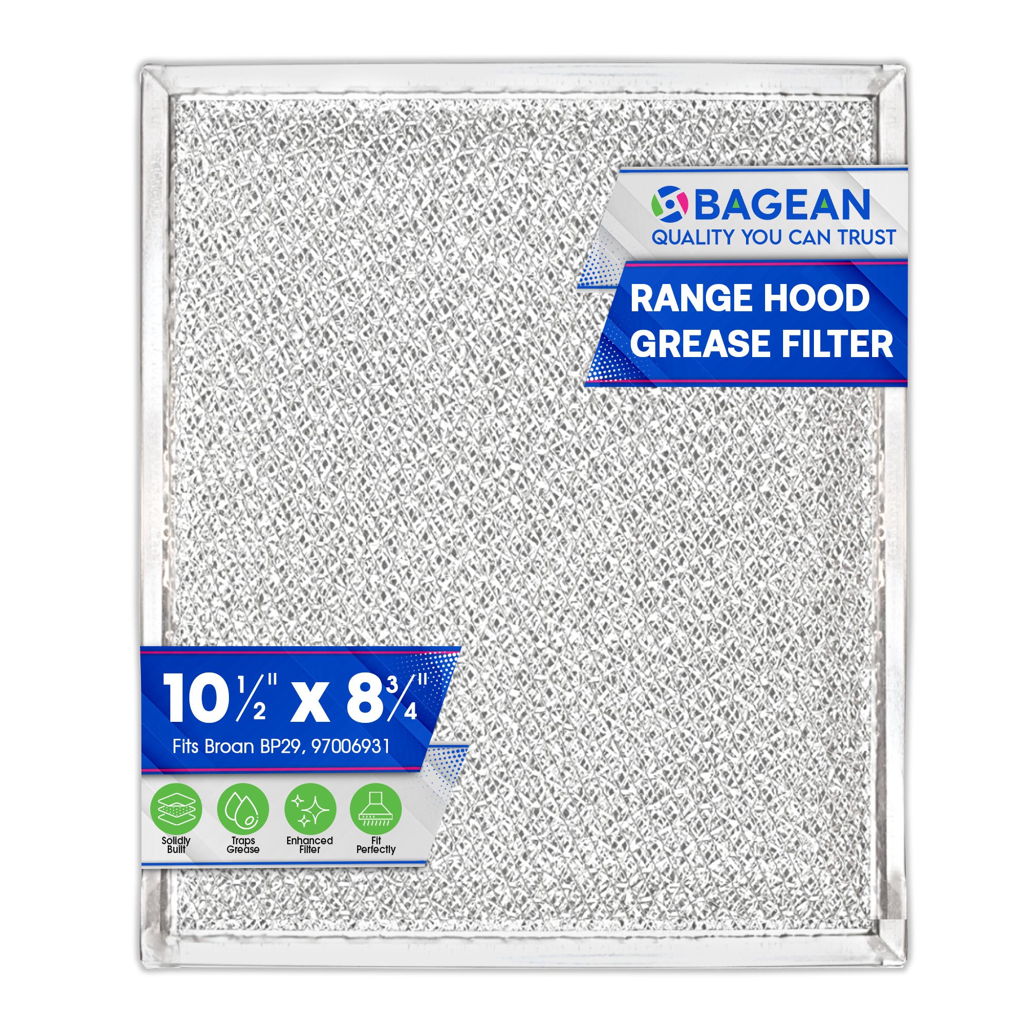 Range Hood Filter Replacement for BP29 97006931 Broan Range Hood Filter 10.5 x 8.75 Inch - Kitchen Exhaust Fan Aluminum Mesh Grease Filter for Range Hood - Filters Air in Stove Hood Vent Filter