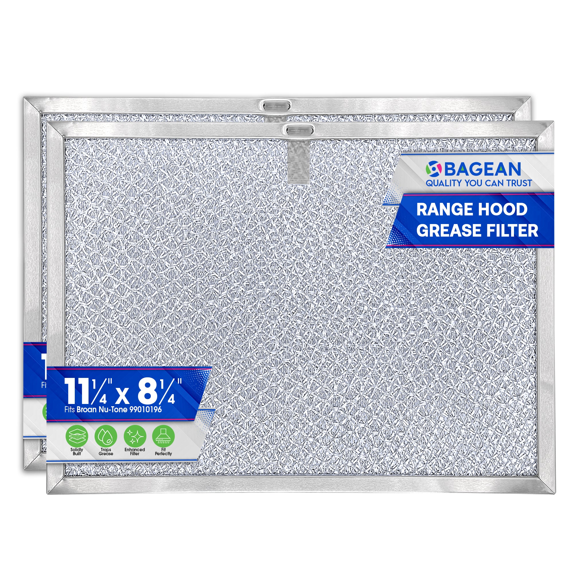 Range Hood Filter Replacement for 99010196 11.25" x 8.25" Broan Range Hood Filter and Nutone Kitchen Exhaust Fan Filter - Metal Stove Vent Filter for Range Hood - Filters Oven Grease From Kitchen Air