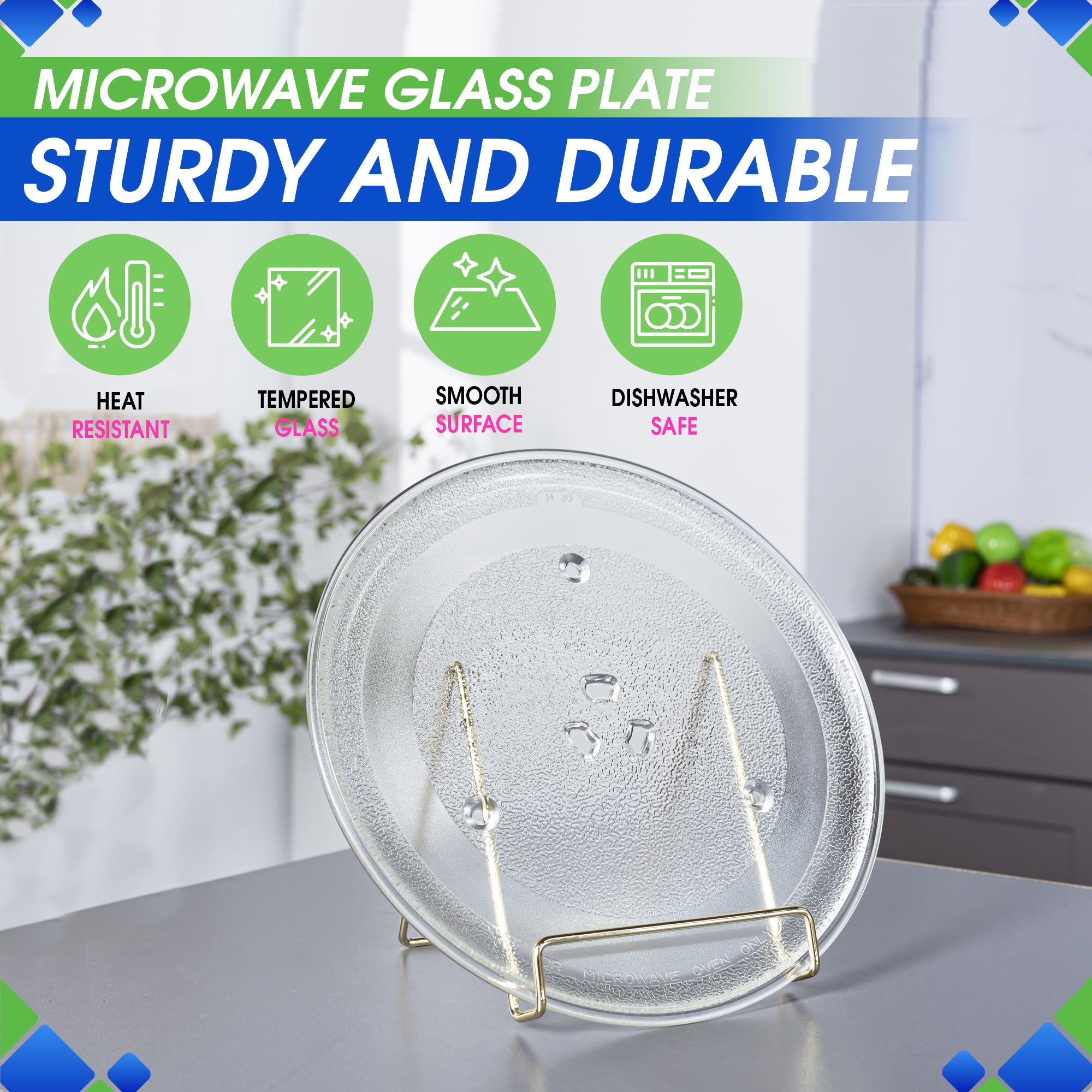 Microwave Plate Replacement 10.6 Inch for WB48X21336 Microwave Oven Turntable Plate - GE Replacement Microwave Glass Plate Fits Many Brands Plates - Rotating Dish Tray For Better Reheating and Cooking