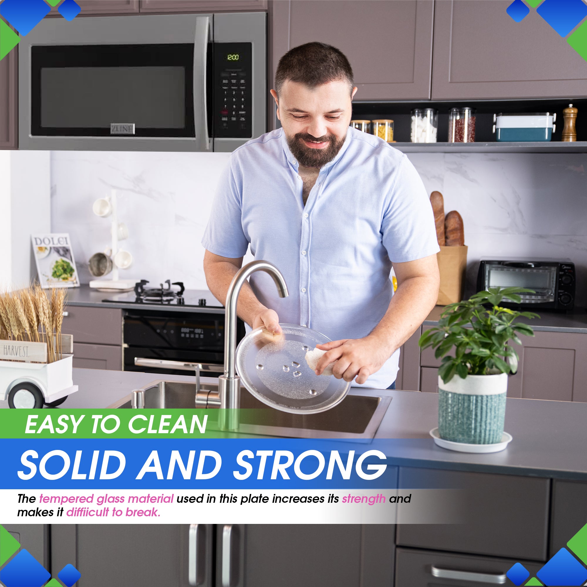 Microwave Plate Replacement 10.6 Inch for WB48X21336 Microwave Oven Turntable Plate - GE Replacement Microwave Glass Plate Fits Many Brands Plates - Rotating Dish Tray For Better Reheating and Cooking