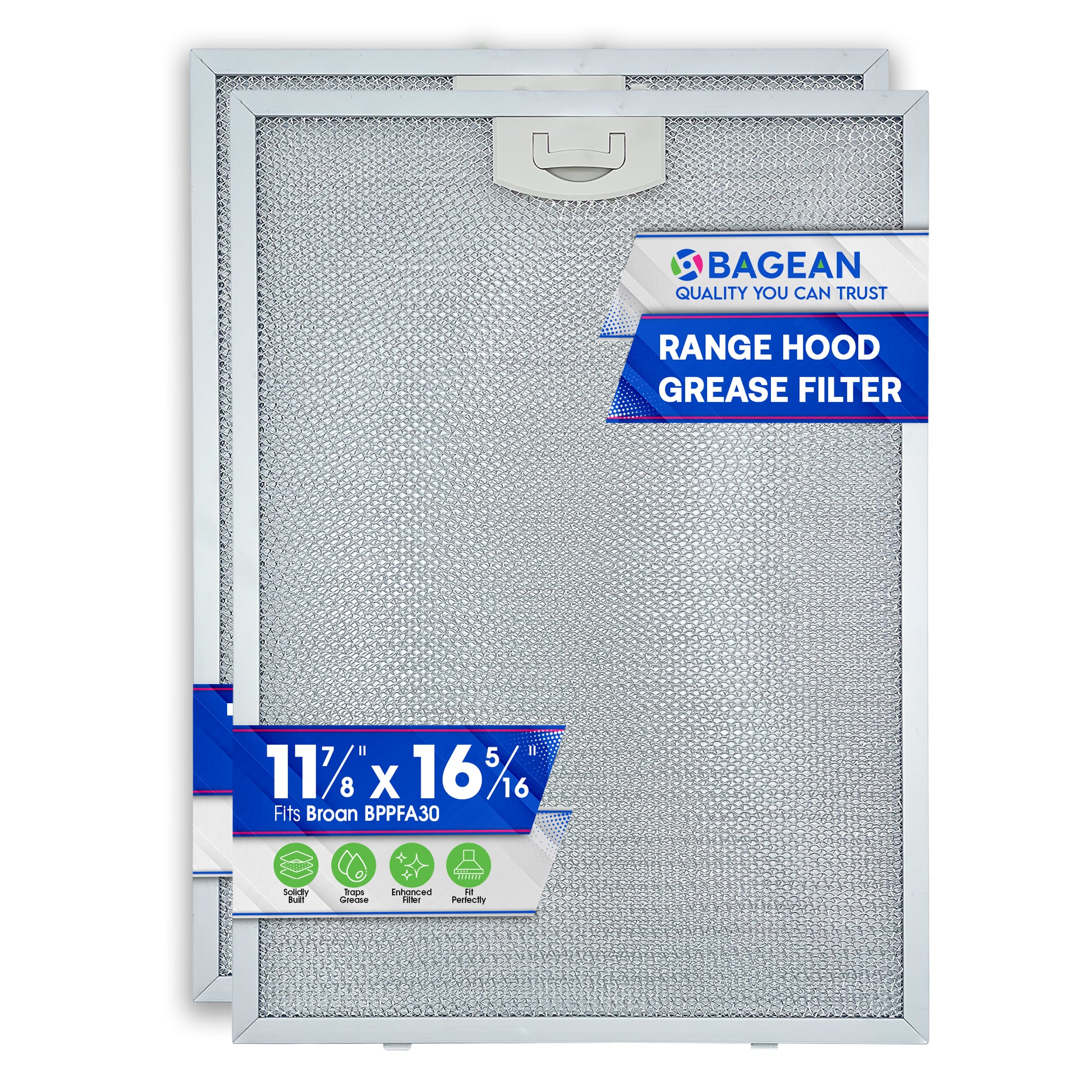 Range Hood Filter Replacement for BPPFA30 11.81" x 16.25" Broan Range Hood Filter - Metal Exhaust Fan Stove Hood Vent Filter for Range Hood - Filters the Kitchen Oven Grease From Entering Hood