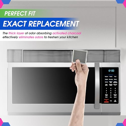 Microwave Charcoal Filter 5.35” x 5.03” for 8206230A Maytag and Whirlpool Microwave Filter Replacement - Carbon Filter Freshens and Filters Kitchen Air in Over the Range Oven Vent Fan