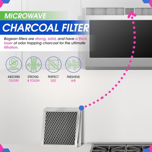 Microwave Charcoal Filter 5.35” x 5.03” for 8206230A Maytag and Whirlpool Microwave Filter Replacement - Carbon Filter Freshens and Filters Kitchen Air in Over the Range Oven Vent Fan