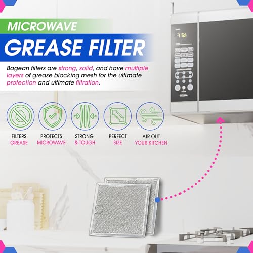 Microwave Filter replacement 6.81" x 6.34" Fits GE WB02X11534 Samsung DE63-00666A Microwave Grease Filter - Freshens and Filters Kitchen Air Entering the Over-the-Range Oven Stove Fan