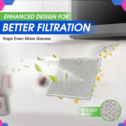 Microwave Filter replacement 6.81" x 6.34" Fits GE WB02X11534 Samsung DE63-00666A Microwave Grease Filter - Freshens and Filters Kitchen Air Entering the Over-the-Range Oven Stove Fan