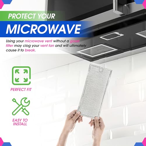 Microwave Filter Replacement 13.30” x 5.85” for 6802A 4393862 Whirlpool Microwave Filter Fits Various Brands - Aluminum Mesh Screen Grease Filter - Filters Air In Over the Range Oven Vent Fan