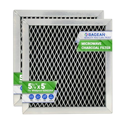 Microwave Charcoal Filter 5.35” x 5.03” for 8206230A Maytag and Whirlpool Microwave Filter Replacement - Carbon Filter Freshens and Filters Kitchen Air in Over the Range Oven Vent Fan