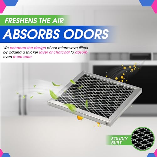 Microwave Charcoal Filter 5.35” x 5.03” for 8206230A Maytag and Whirlpool Microwave Filter Replacement - Carbon Filter Freshens and Filters Kitchen Air in Over the Range Oven Vent Fan