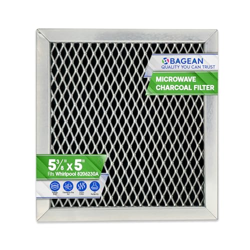 Microwave Charcoal Filter 5.35” x 5.03” for 8206230A Maytag and Whirlpool Microwave Filter Replacement - Carbon Filter Freshens and Filters Kitchen Air in Over the Range Oven Vent Fan