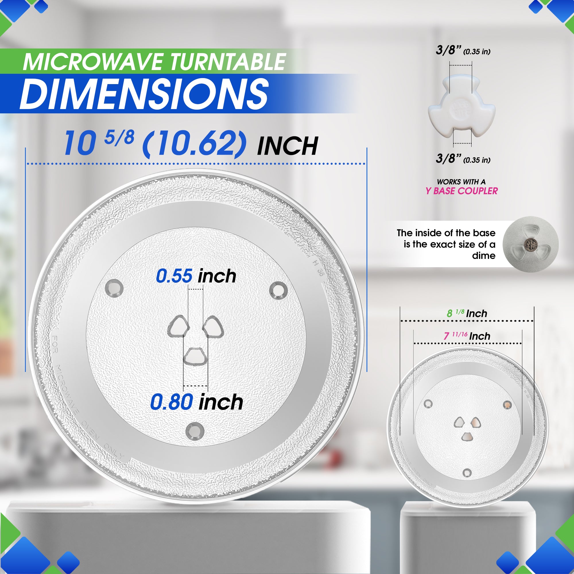 Microwave Plate Replacement 10.6 Inch for WB48X21336 Microwave Oven Turntable Plate - GE Replacement Microwave Glass Plate Fits Many Brands Plates - Rotating Dish Tray For Better Reheating and Cooking