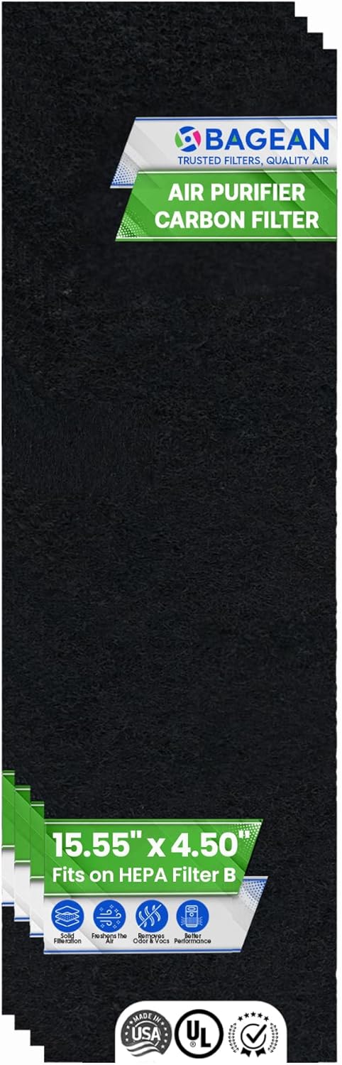 Carbon Pre Filter For HEPA Filter B 15.55" x 4.5" Compatible with GermGuardian AC4900 AC4825 AC4300 CDAP4500 Models GermGuardian Air Purifier Filter Replacement Freshens the Air