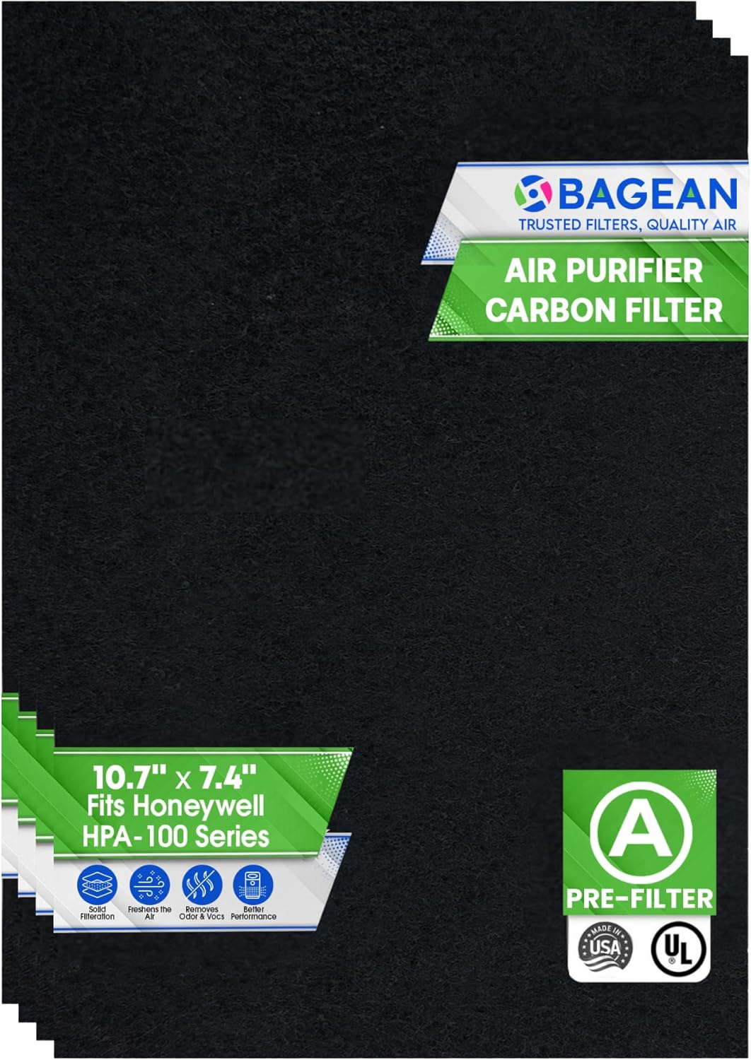 Carbon Pre Filter A Filters for Air Purifiers - Compatible with Honeywell HPA100 Series - Fits Honeywell Air Purifier Filter Replacement - PreFilter A Air Filters remove odors and freshen the Air