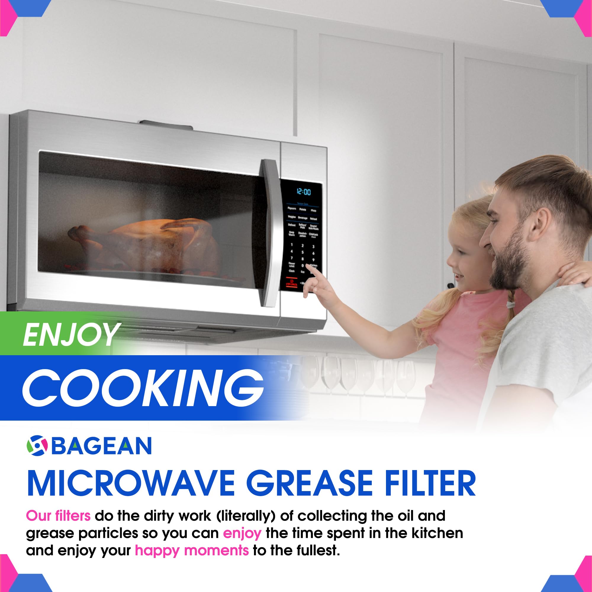 Microwave Grease Filter Replacement for GE WB06X10288 13" x 4.7" Microwave Vent Filter - Aluminum Mesh GE Microwave Filter Replacement - Filters Grease from Over The Range Microwave Oven