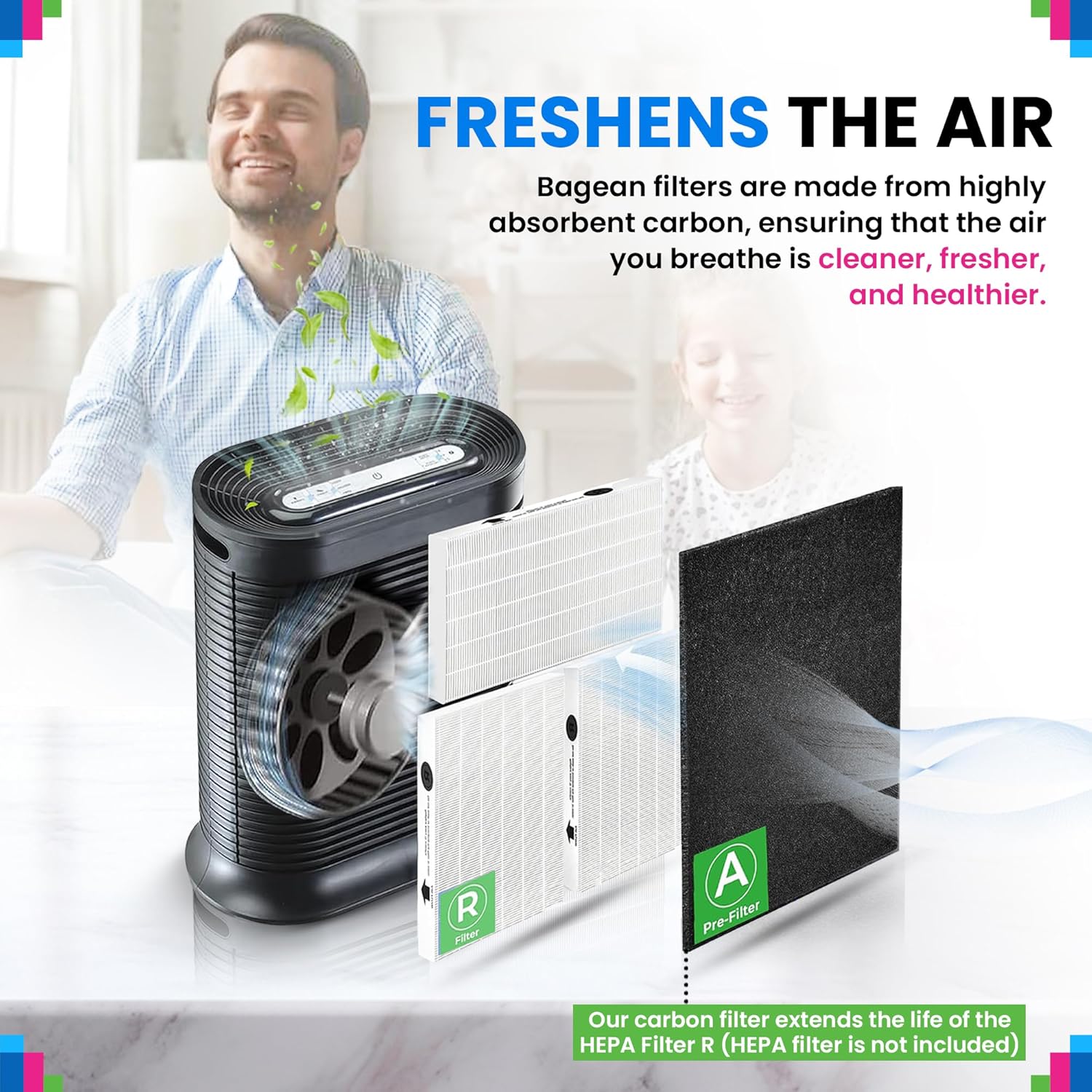 Carbon Pre Filter A Filters for Air Purifiers - Compatible with Honeywell HPA300 Series - Fits Honeywell Air Purifier Filter Replacement - Pre Filters A Removes Particles and Freshens the Air