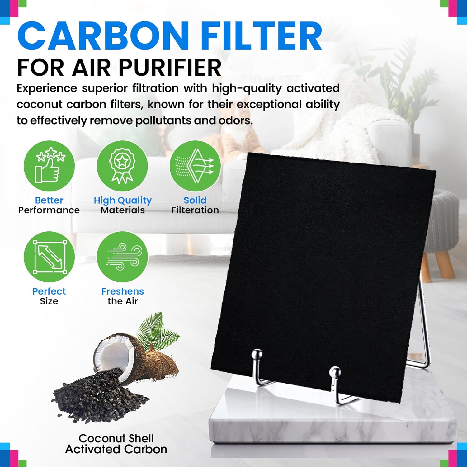 Carbon Pre Filter A Filters for Air Purifiers - Compatible with Honeywell HPA200 Series - Fits Honeywell Air Purifier Filter Replacement - PreFilter Air Filters Removes Odors and Freshens the Air