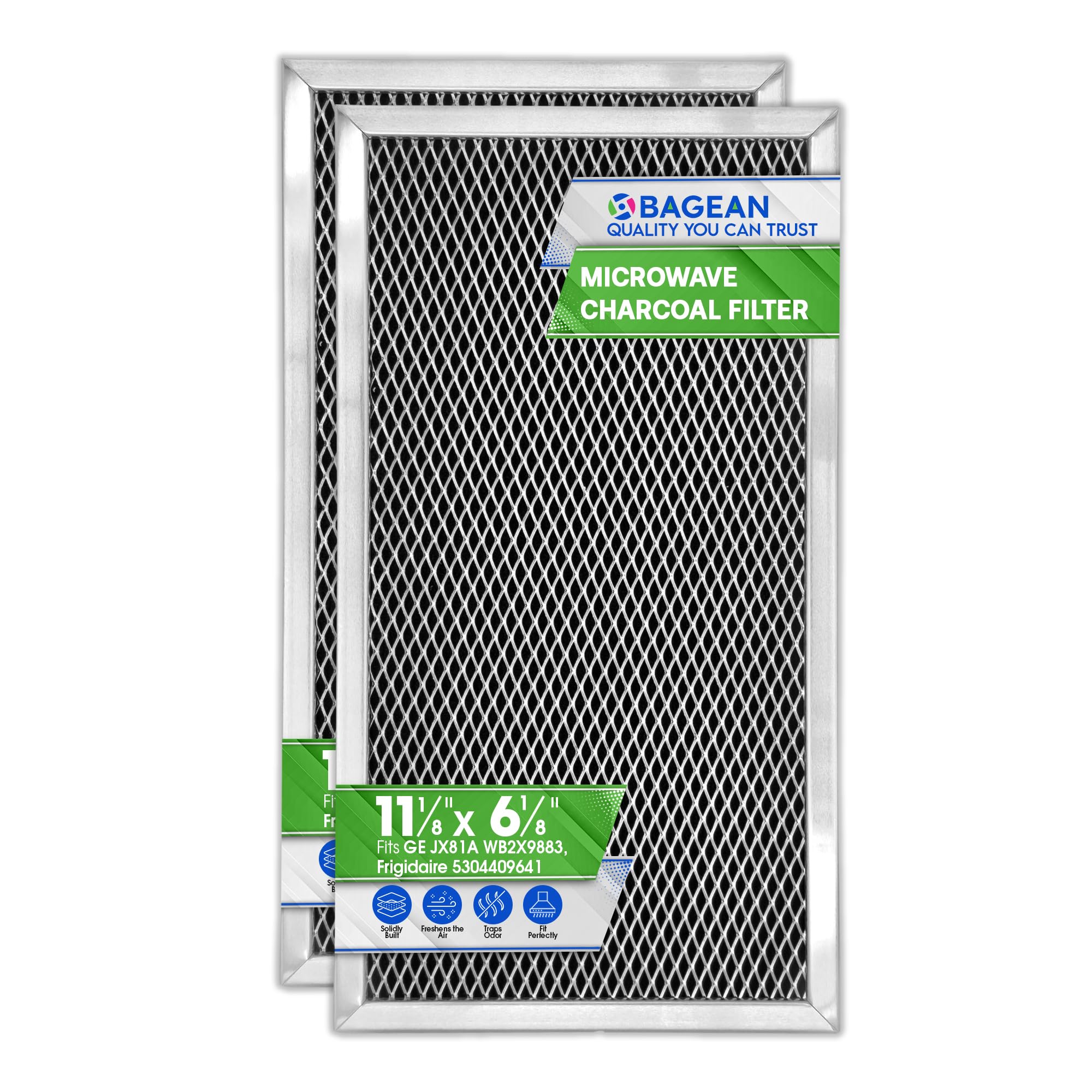 Microwave Charcoal Filter 11.2" x 6.1" for JX81A WB2X9883 GE Microwave Filter Replacement - Carbon Filter Freshens and Filters Kitchen Oven Air in Over-the-Range Stove Fan