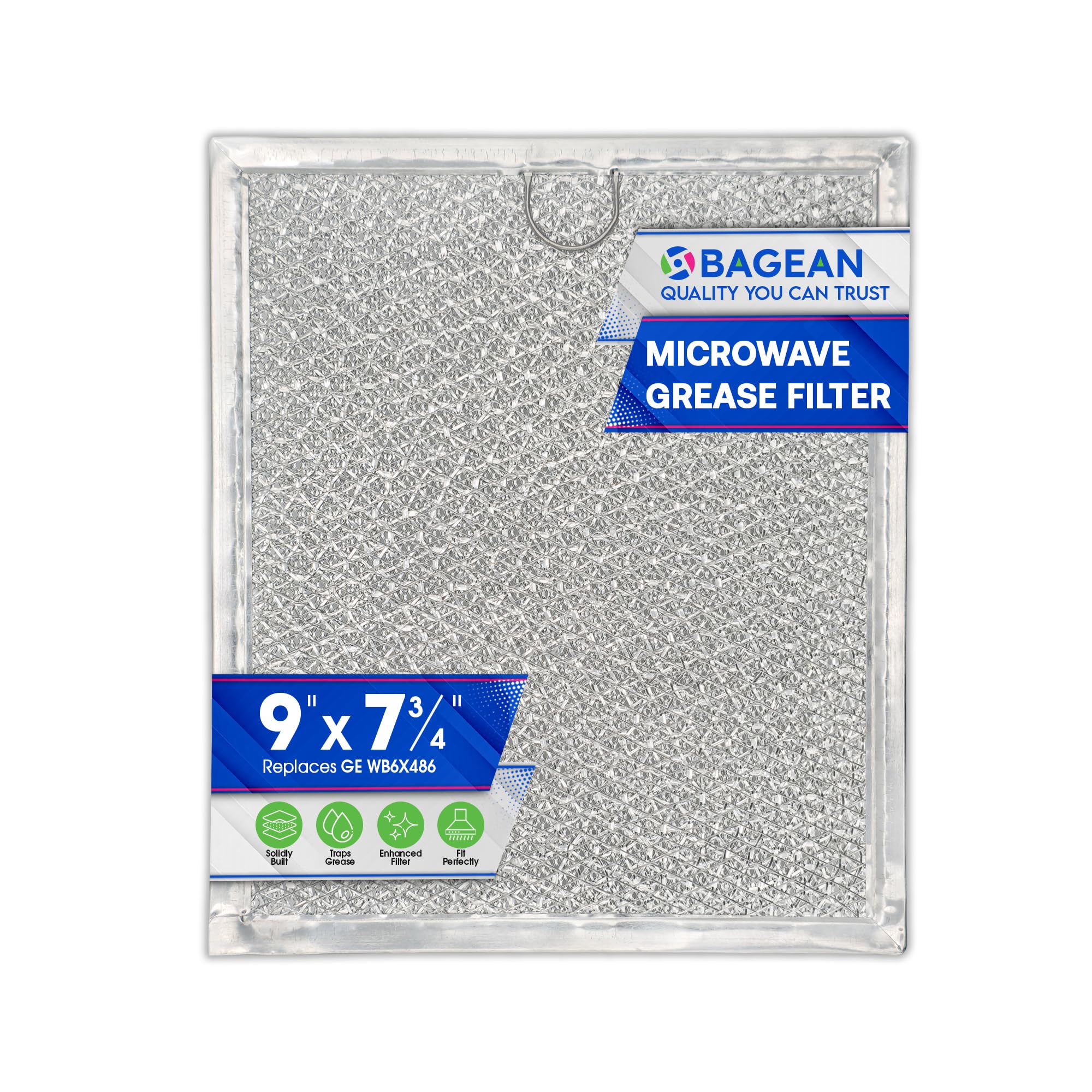 Microwave Filter Replacement 9" x 7.72" Fits WB6X486 GE Microwave Filter and Frigidaire 5304408977 - Aluminum Mesh Screen Grease Filter - Filters Air Entering Over the Range Oven Vent Fan
