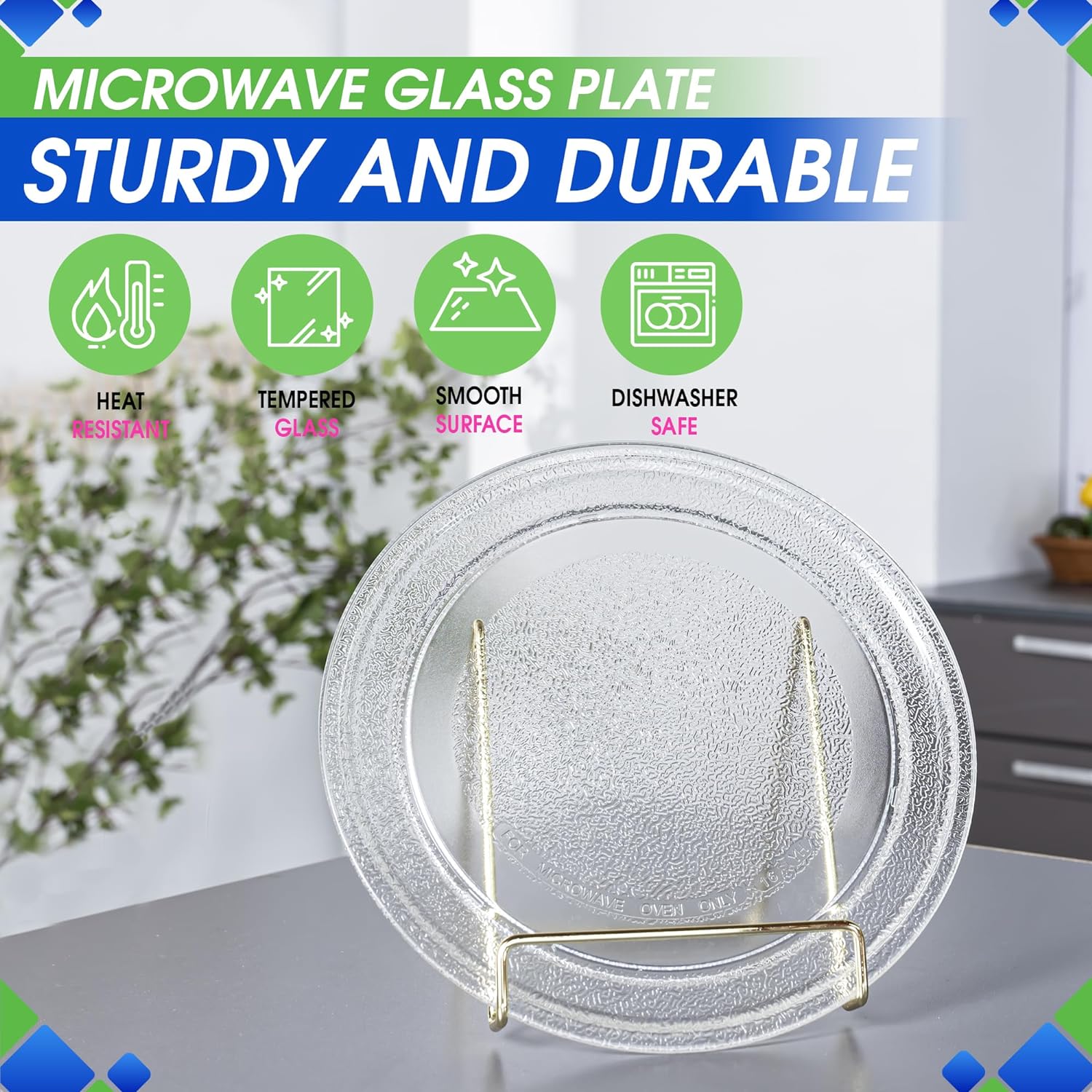 Microwave Plate Replacement 9.6 Inch for Small Microwave Oven Turntable Plate - LG Replacement Microwave Glass Plate Fits Many Brands Plates - Rotating Dish Tray For Better Reheating and Cooking