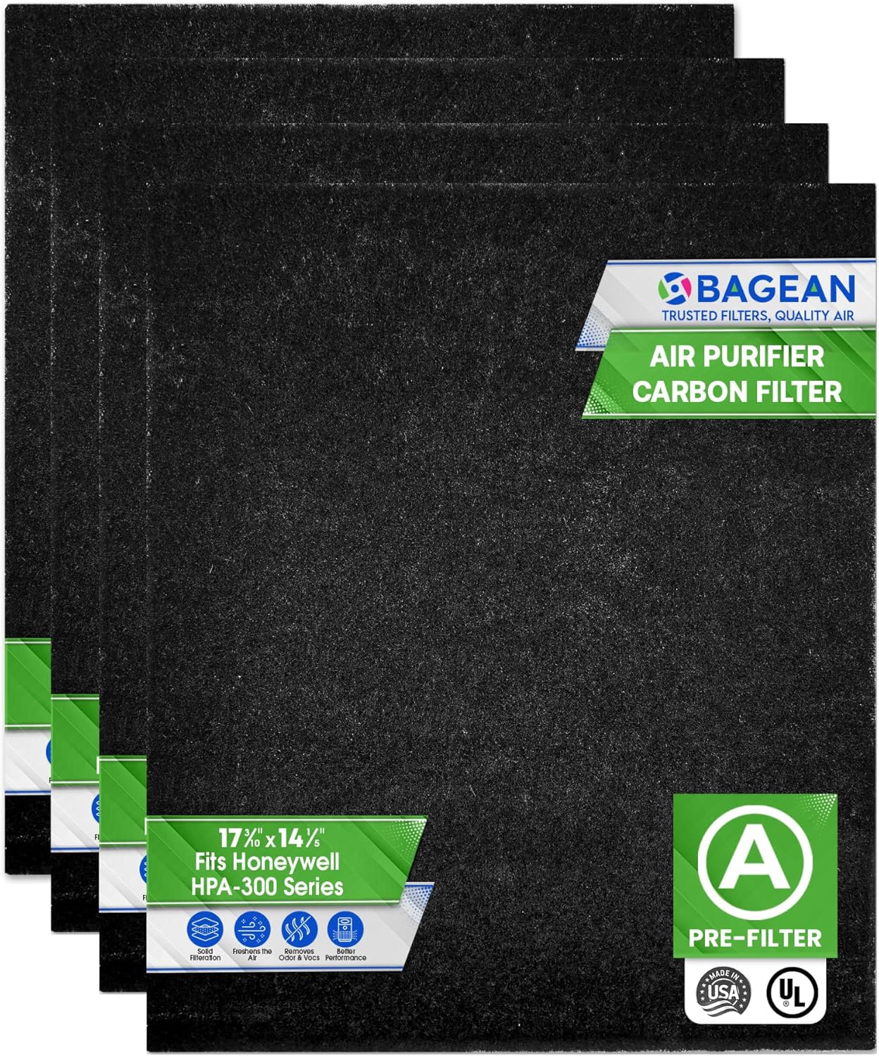 Carbon Pre Filter A Filters for Air Purifiers - Compatible with Honeywell HPA300 Series - Fits Honeywell Air Purifier Filter Replacement - Pre Filters A Removes Particles and Freshens the Air