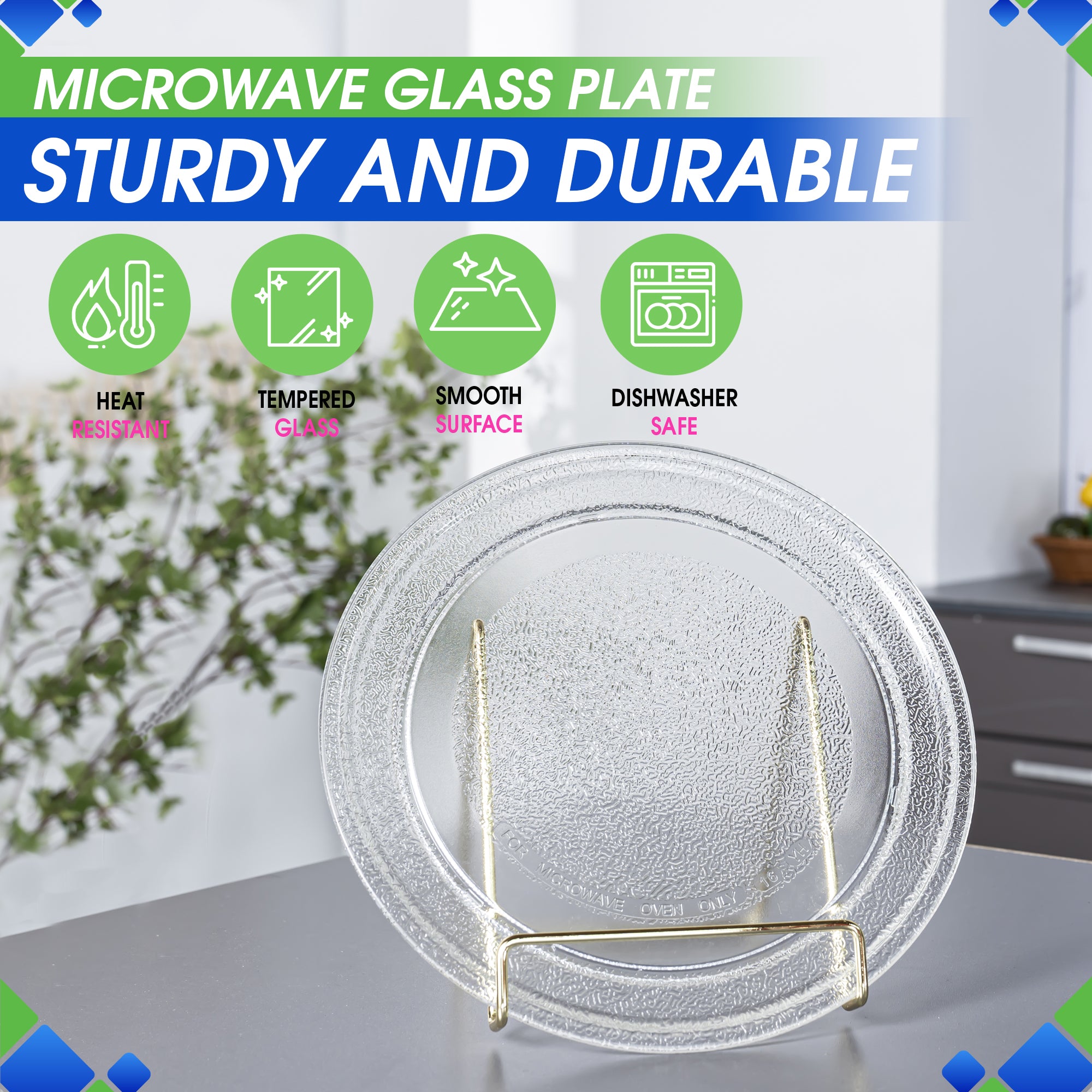 Small Microwave Plate Replacement 9.6 Inch Fits Microwave Glass Turntable From Many Brands - Perfect Fit Oven Microwave Plates Cooking Tray Replaces the Microwave Turntable Plate Round Dish 9 5/8”
