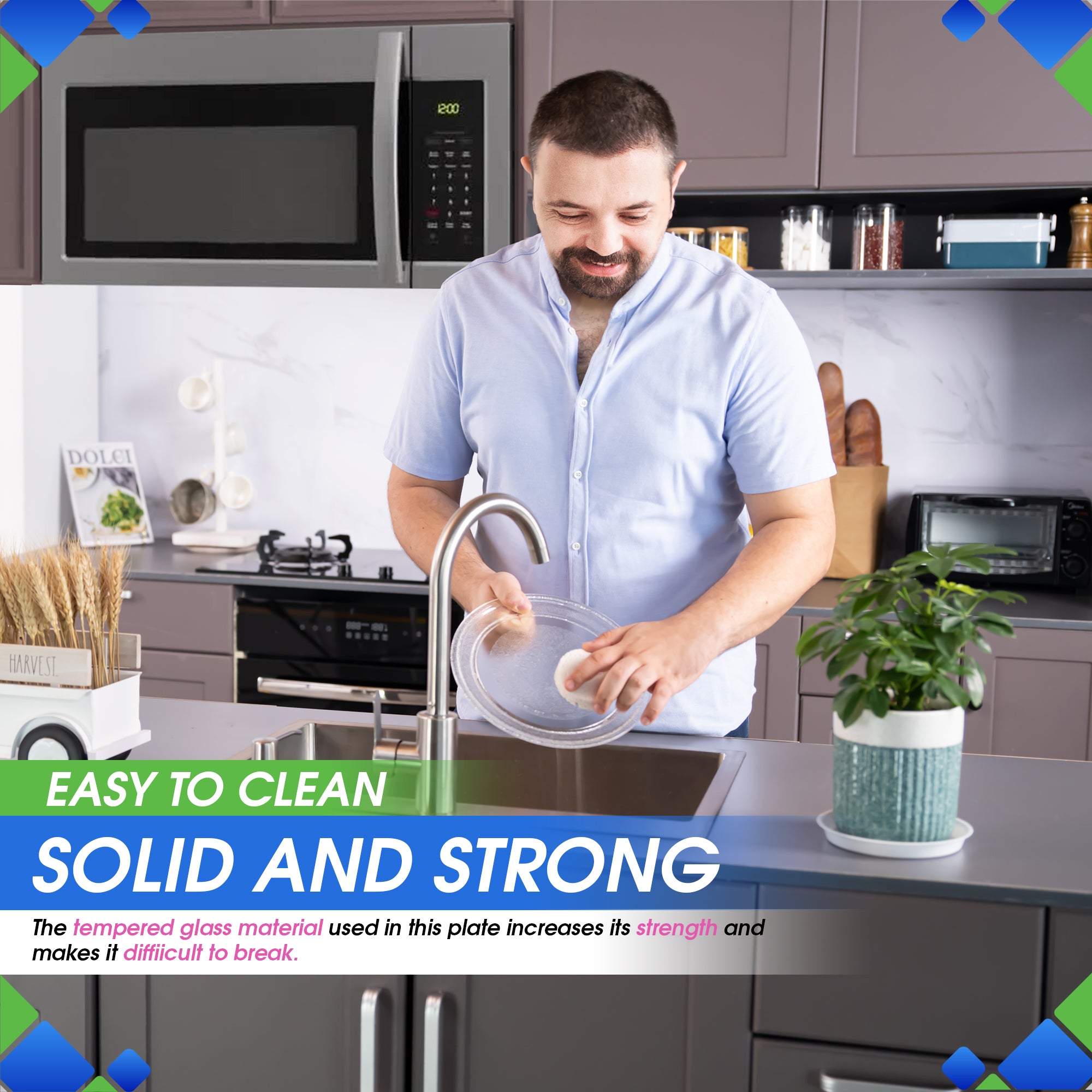 Small Microwave Plate Replacement 9.6 Inch Fits Microwave Glass Turntable From Many Brands - Perfect Fit Oven Microwave Plates Cooking Tray Replaces the Microwave Turntable Plate Round Dish 9 5/8”