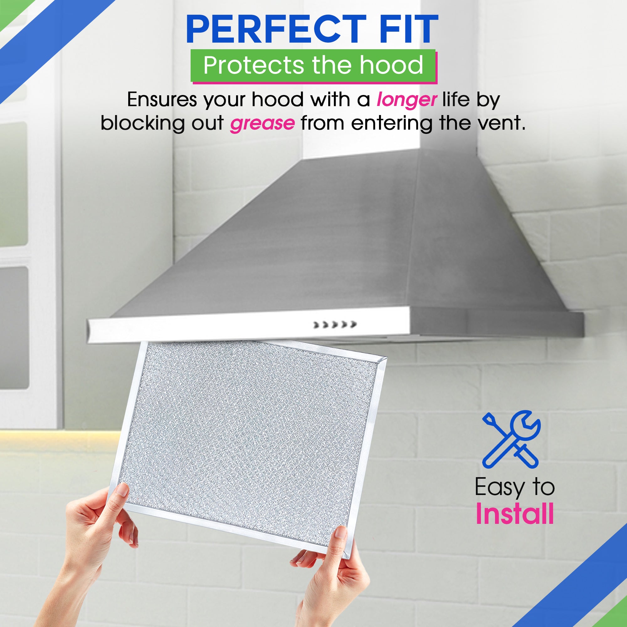 Range Hood Filter Replacement for 9.87 x 11.62 Inch 97007894 Broan Range Hood Filter and Nutone Kitchen Exhaust Fan Filter - Hood Vent Filter for Range Hood Filters Grease From Stove Overhead