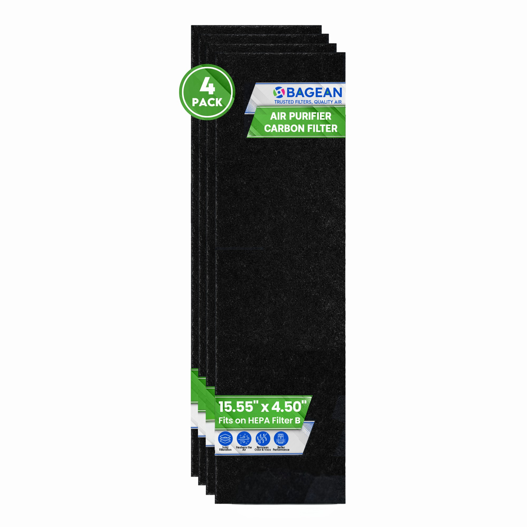 Carbon Pre Filter For HEPA Filter B 15.55" x 4.5" Compatible with GermGuardian AC4900 AC4825 AC4300 CDAP4500 Models GermGuardian Air Purifier Filter Replacement Freshens the Air