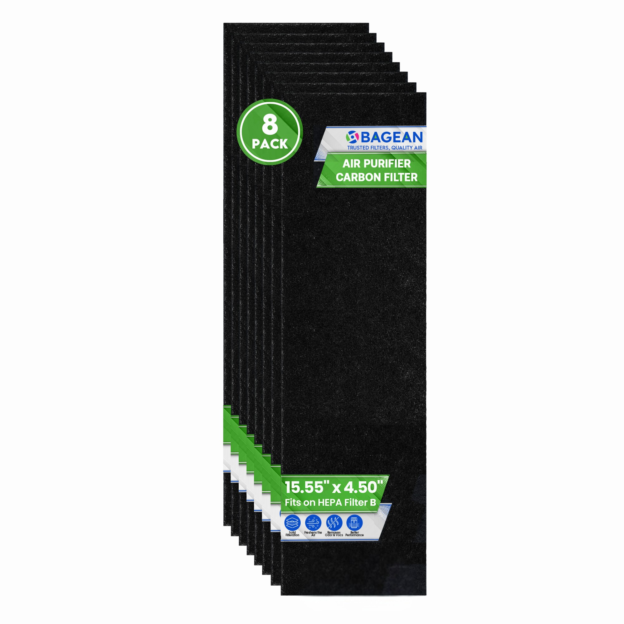 Carbon Pre Filter For HEPA Filter B 15.55" x 4.5" Compatible with GermGuardian AC4900 AC4825 AC4300 CDAP4500 Models GermGuardian Air Purifier Filter Replacement Freshens the Air