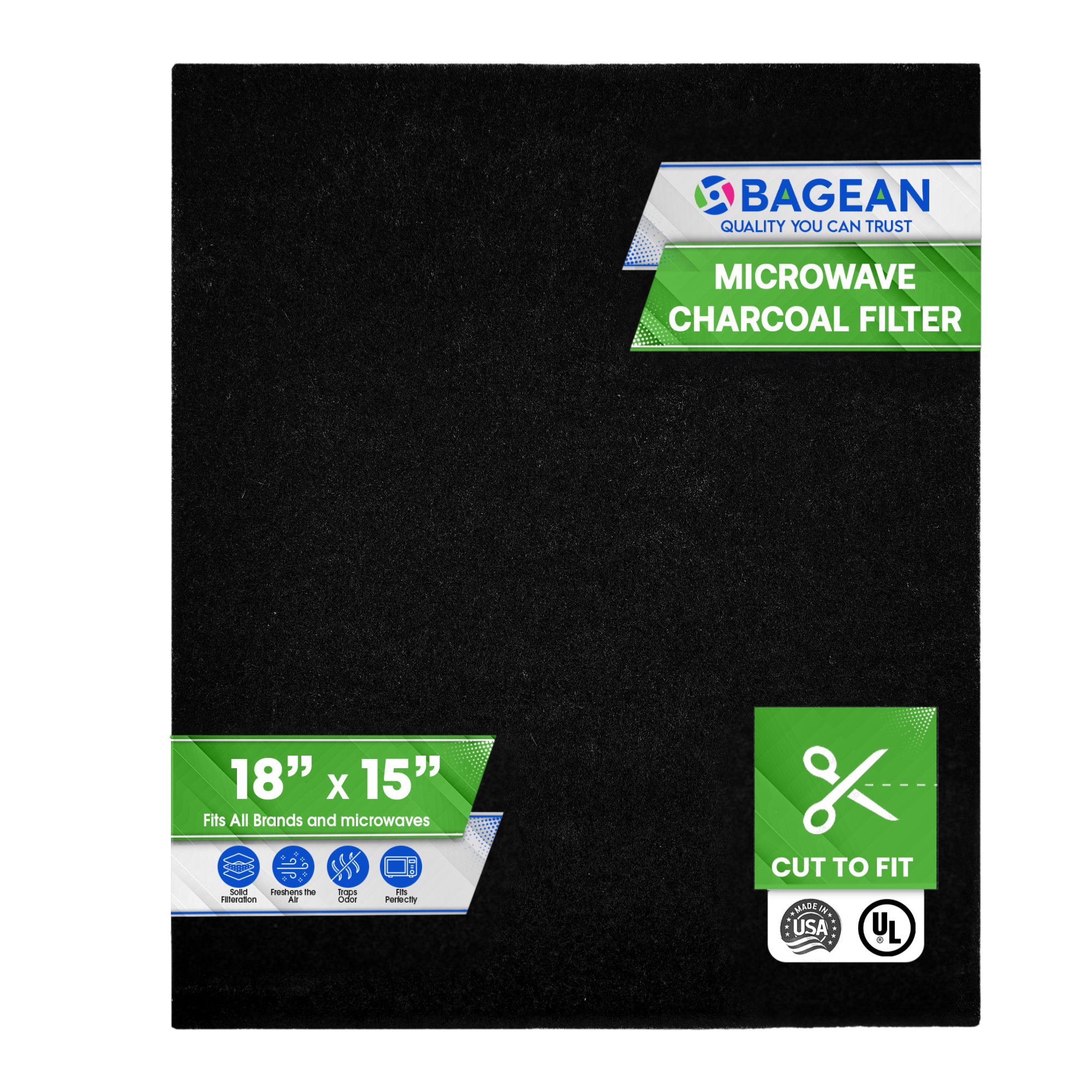 Cut-to-Fit Microwave Filter Replacement - 18” x 15” Activated Carbon Filter Fits Samsung GE LG Frigidaire Whirlpool and More - Charcoal Oven Vent Filters Removes Odors and Freshen Air