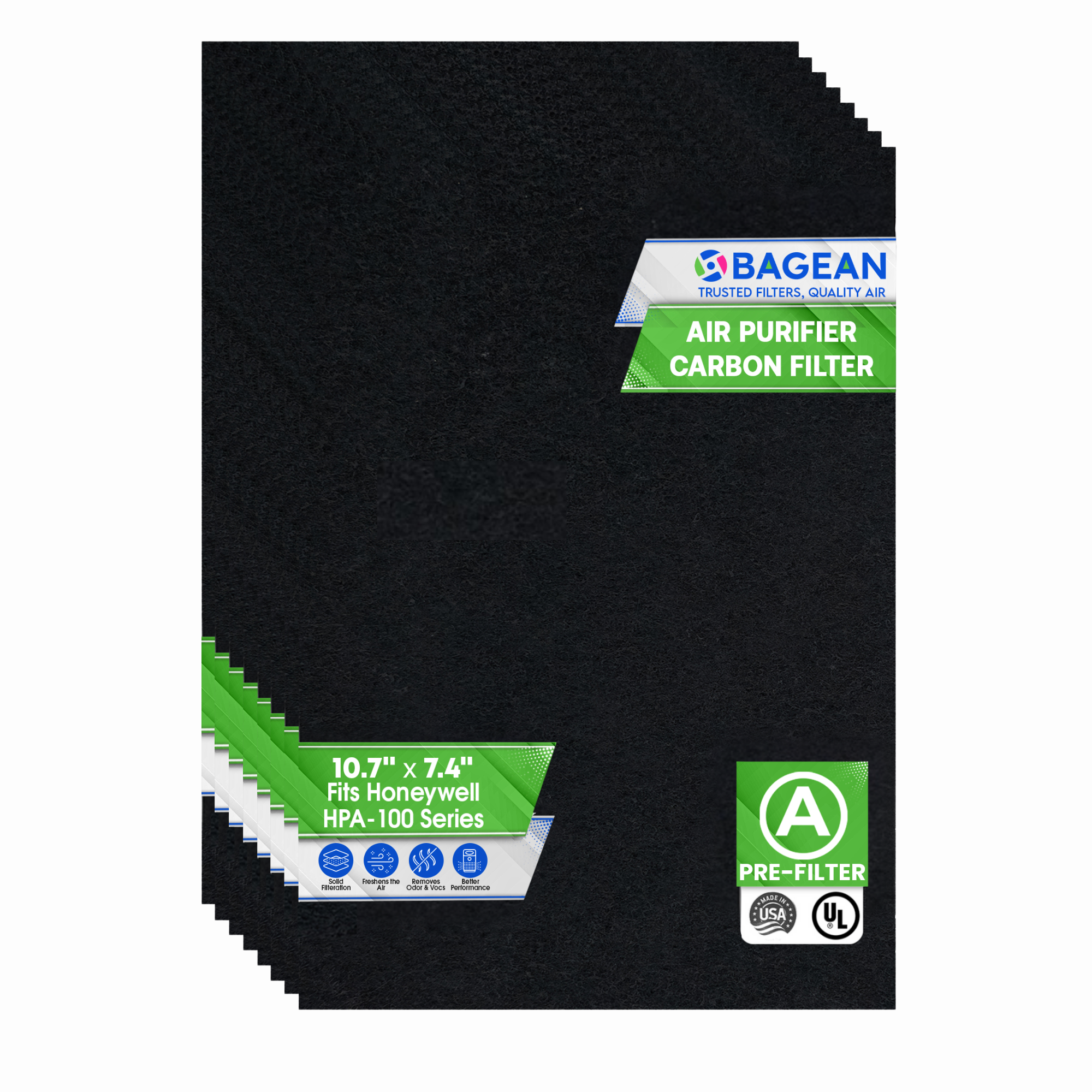 Carbon Pre Filter A Filters for Air Purifiers - Compatible with Honeywell HPA100 Series - Fits Honeywell Air Purifier Filter Replacement - PreFilter A Air Filters remove odors and freshen the Air