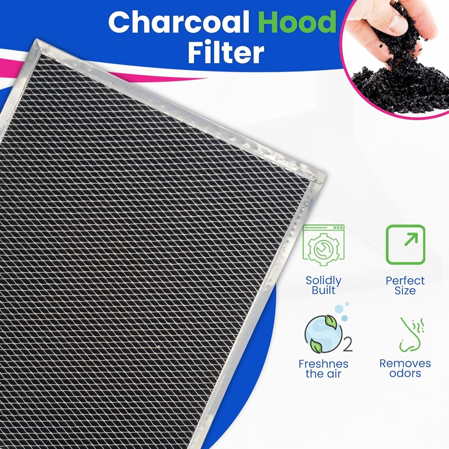 Range Hood Charcoal Filter for 10.81” x 13.31” BPSF30 99010308 Broan Range Hood Filter Replacement - Carbon Ductless Exhaust Hood Filter - Filters and Freshens the Kitchen Air Over the Oven