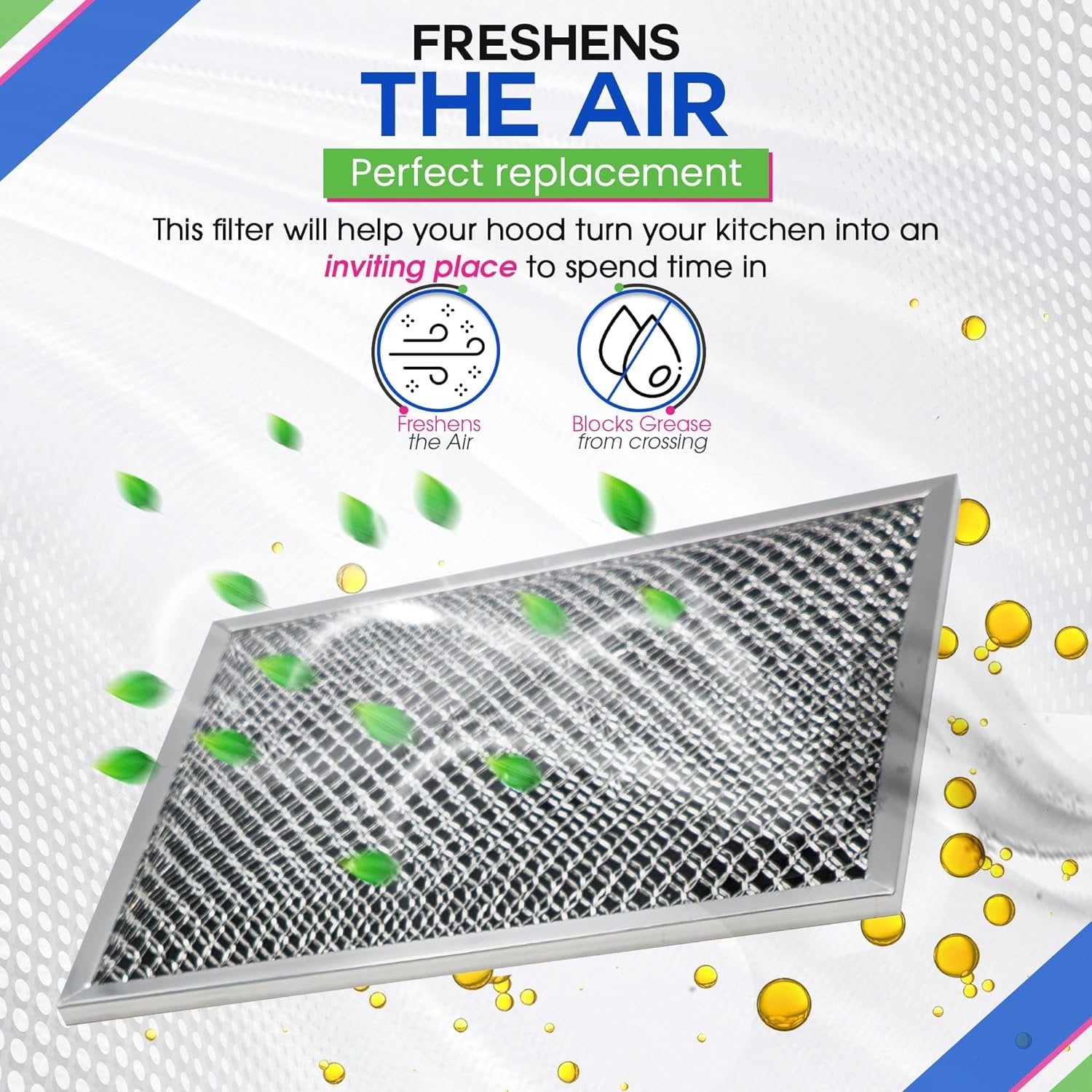 Range Hood Filter Replacement 10.5" x 8.8" for 41F 97007696 Broan Charcoal Grease Filter Combo - Ductless Hood Filter - Metal Mesh Screen Filters Grease and Carbon Freshens Kitchen Air