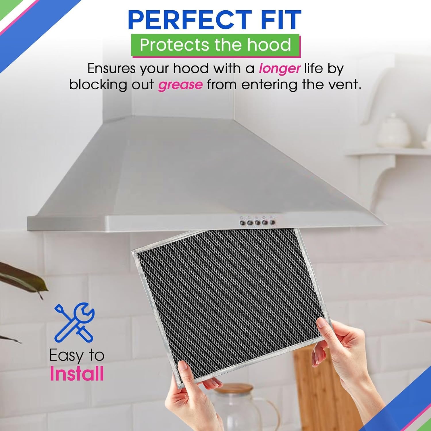Charcoal Filter Replacement Fits 12.90" x 14.65" HPF30 97020466 Broan range hood filter - Carbon Hood Vent Filter for Ductless Exhaust Fan - Filters and Freshens Kitchen Air Over the Oven