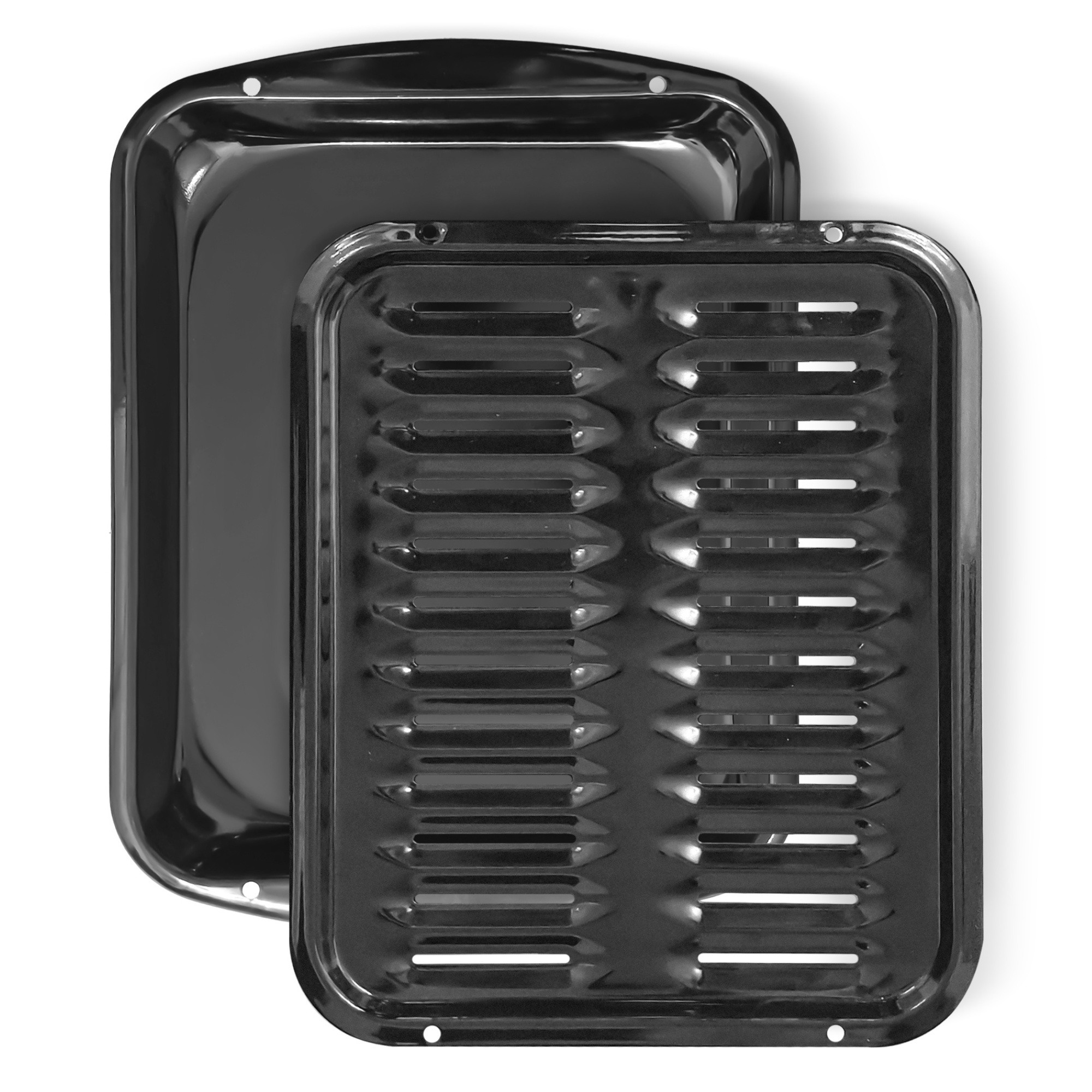 Broiler Pan for Oven Nonstick Porcelain Coated - 16.75” x 12.75” Frigidaire 5304494997 Replacement Broiling Pan for Oven With Rack For up to 550° F - Oven Broiler Pan Circulates Heat and Drains Fat