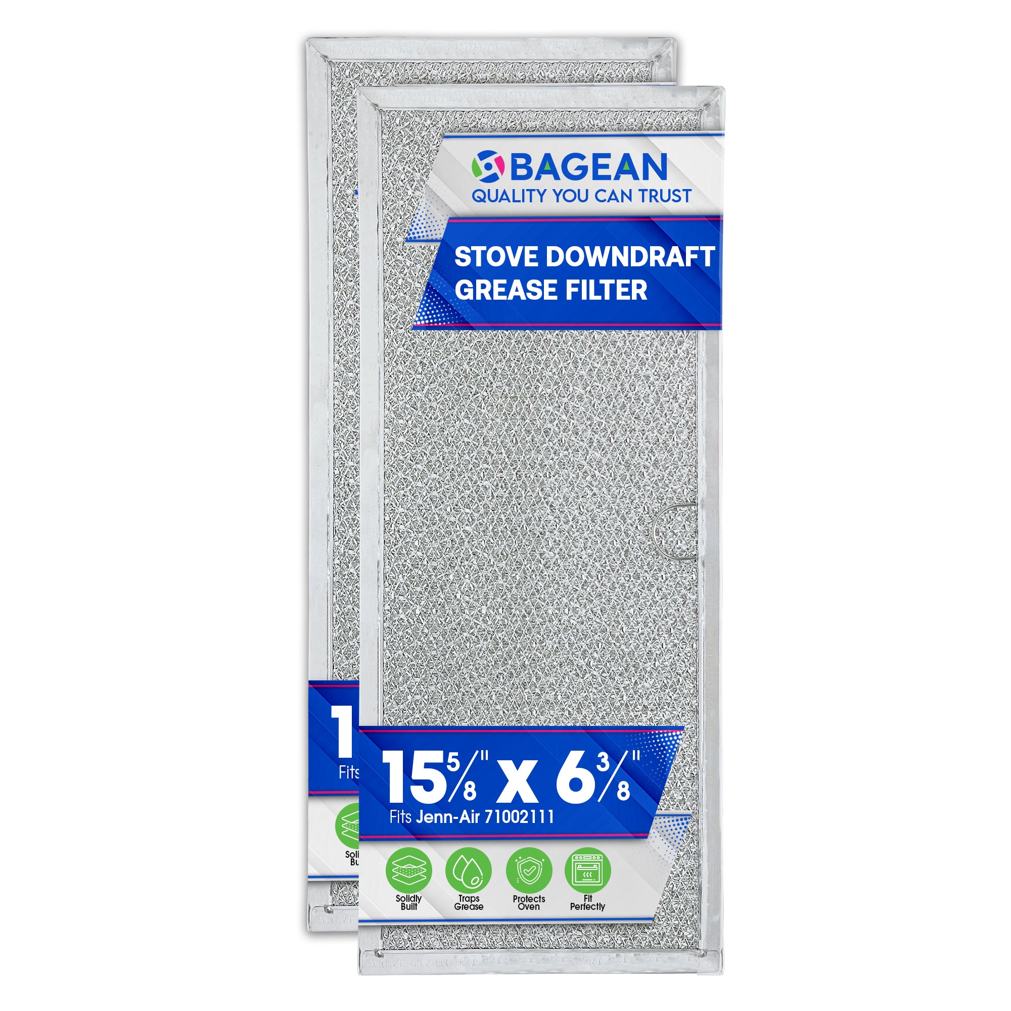 Downdraft Stovetop Filter Replacement for 71002111 Jenn Air Filter Downdraft 15.60” x 6.40” - Range Oven Filter Fits Into Jennair Downdraft Filter Vent and Protects the Stove Fan (2-Pack)