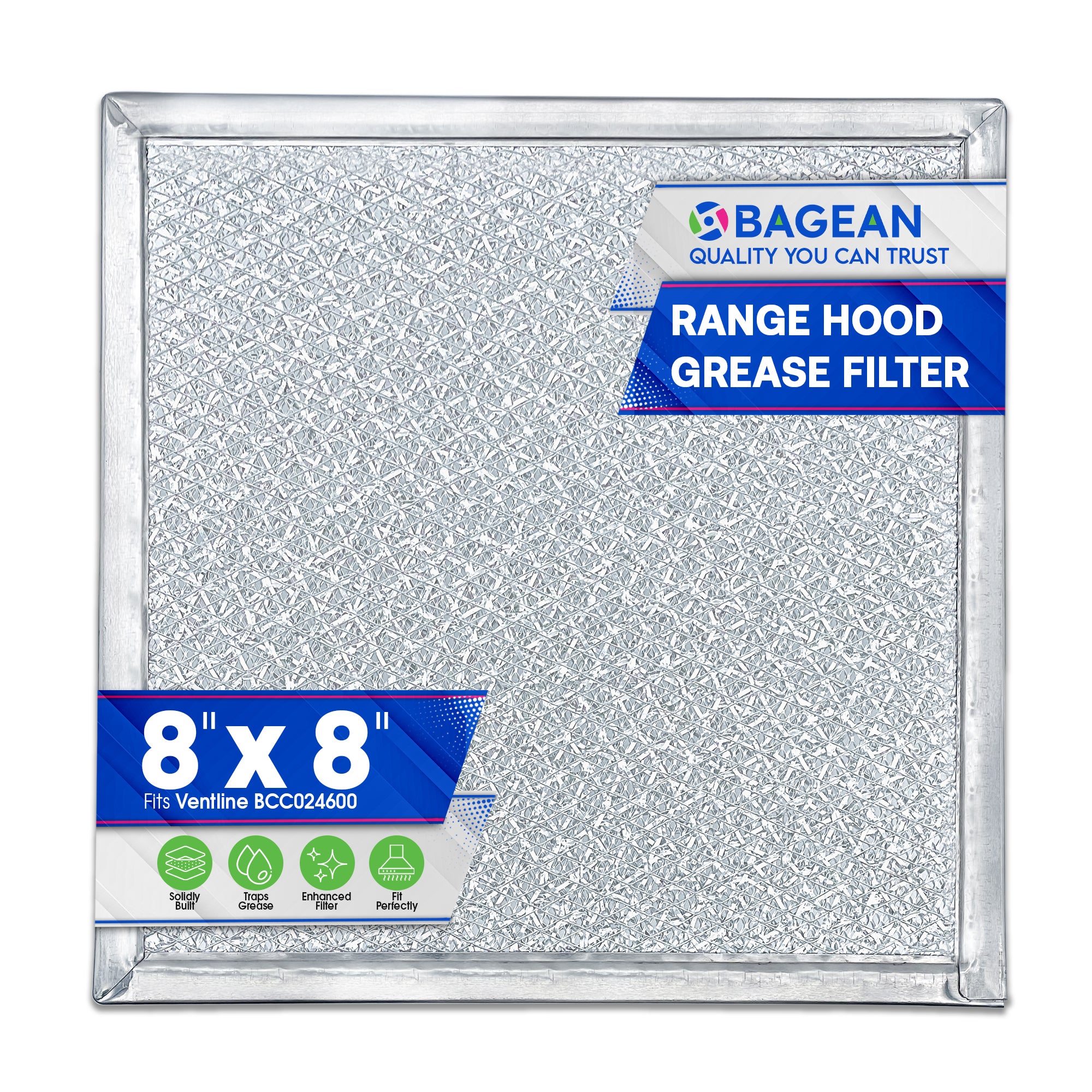 Stove Vent Filter 8x8" Range Hood Filter Replacement for BCC024600 Ventline Range Hood Vent Filter for Exhaust Fan - Aluminum Mesh Grease Filter for Range Hood-Filters Kitchen Oven Air