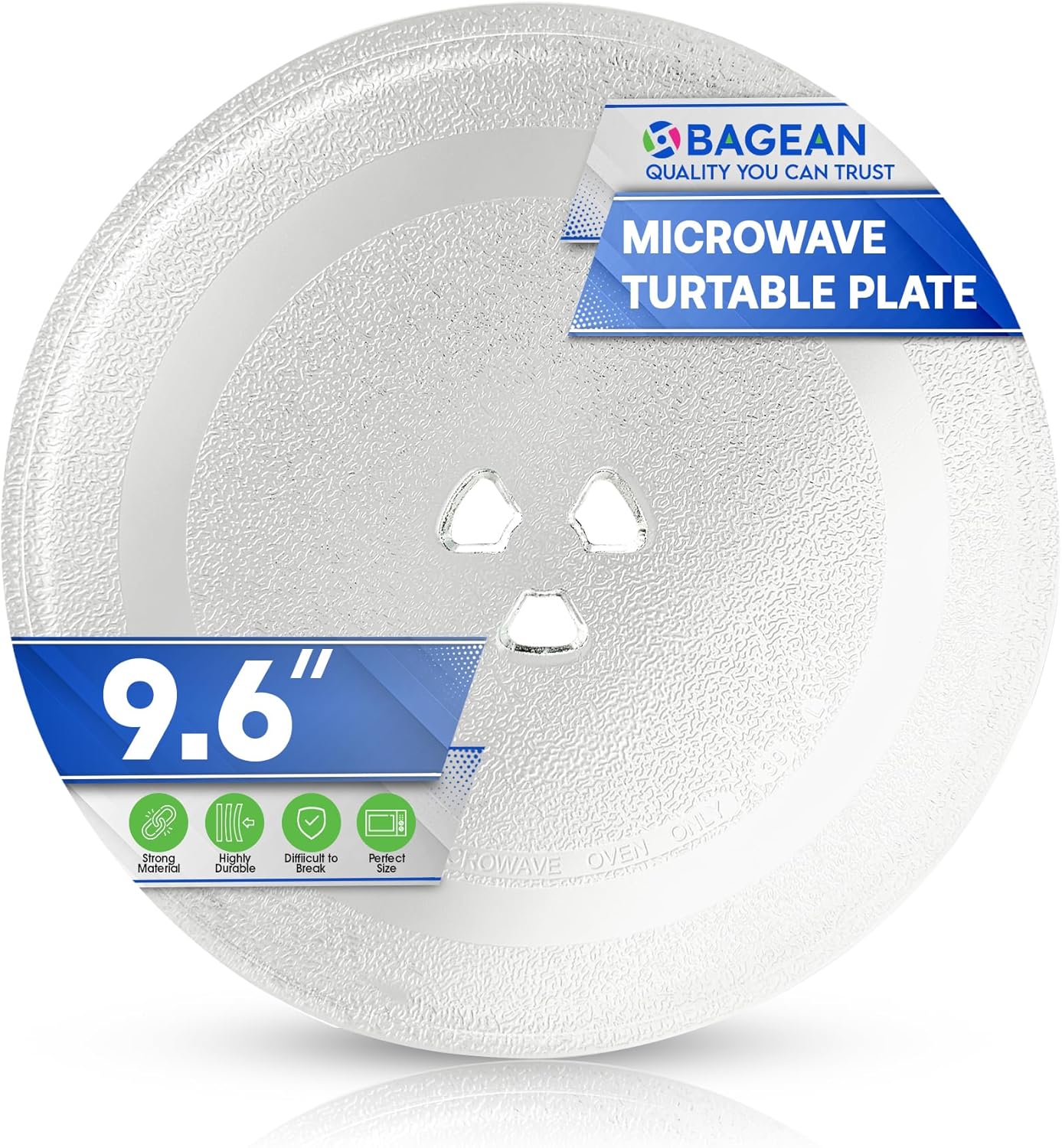 Small Microwave Plate Replacement 9.6 Inch Fits Microwave Glass Turntable From Many Brands - Perfect Fit Oven Microwave Plates Cooking Tray Replaces the Microwave Turntable Plate Round Dish 9 5/8”