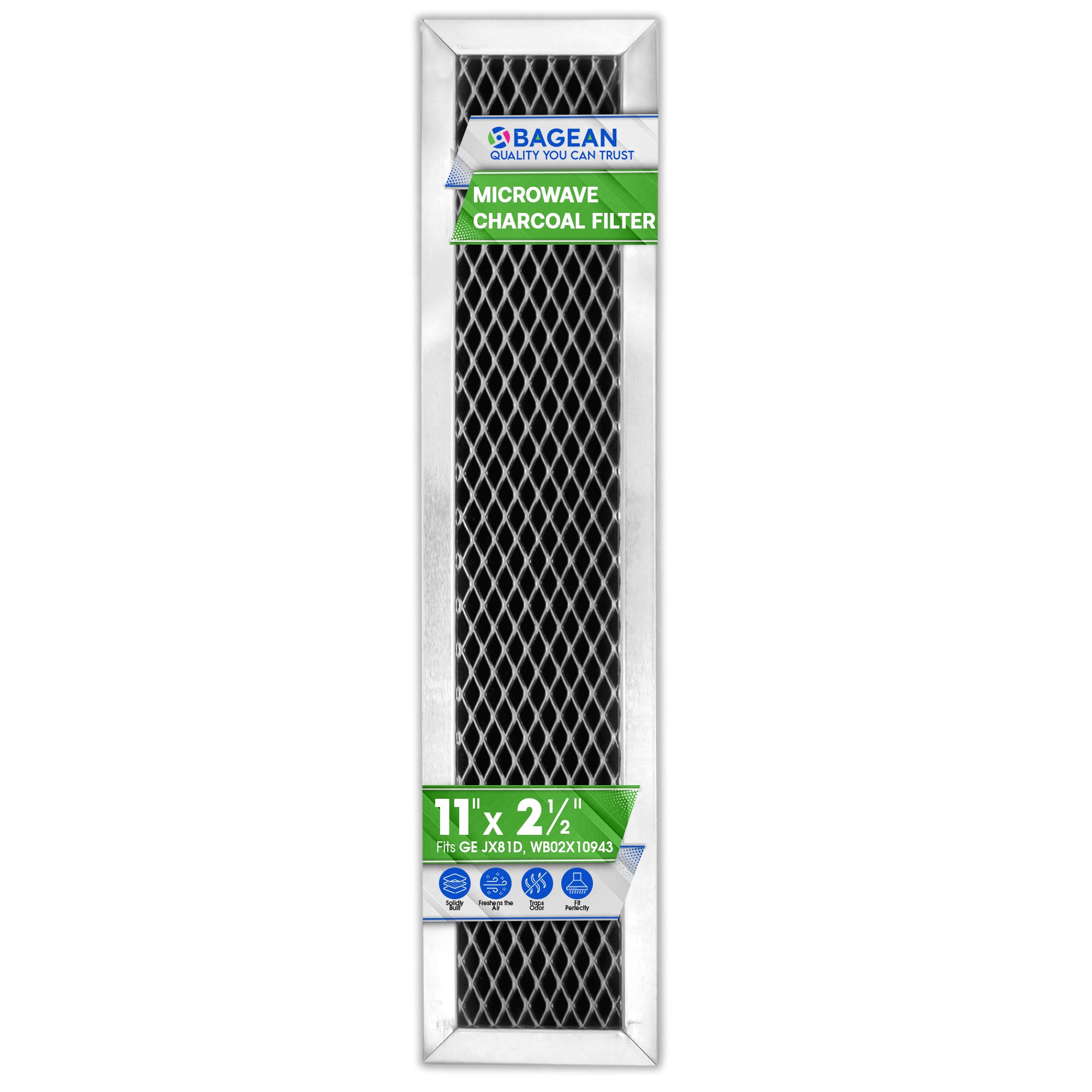 Microwave Charcoal Filter 11.02” x 2.52” for JX81D WB02X10943 GE Microwave Filter Replacement - This Carbon Filter Freshens and Filters Kitchen Air Entering the Over-the-Range Oven Vent Fan