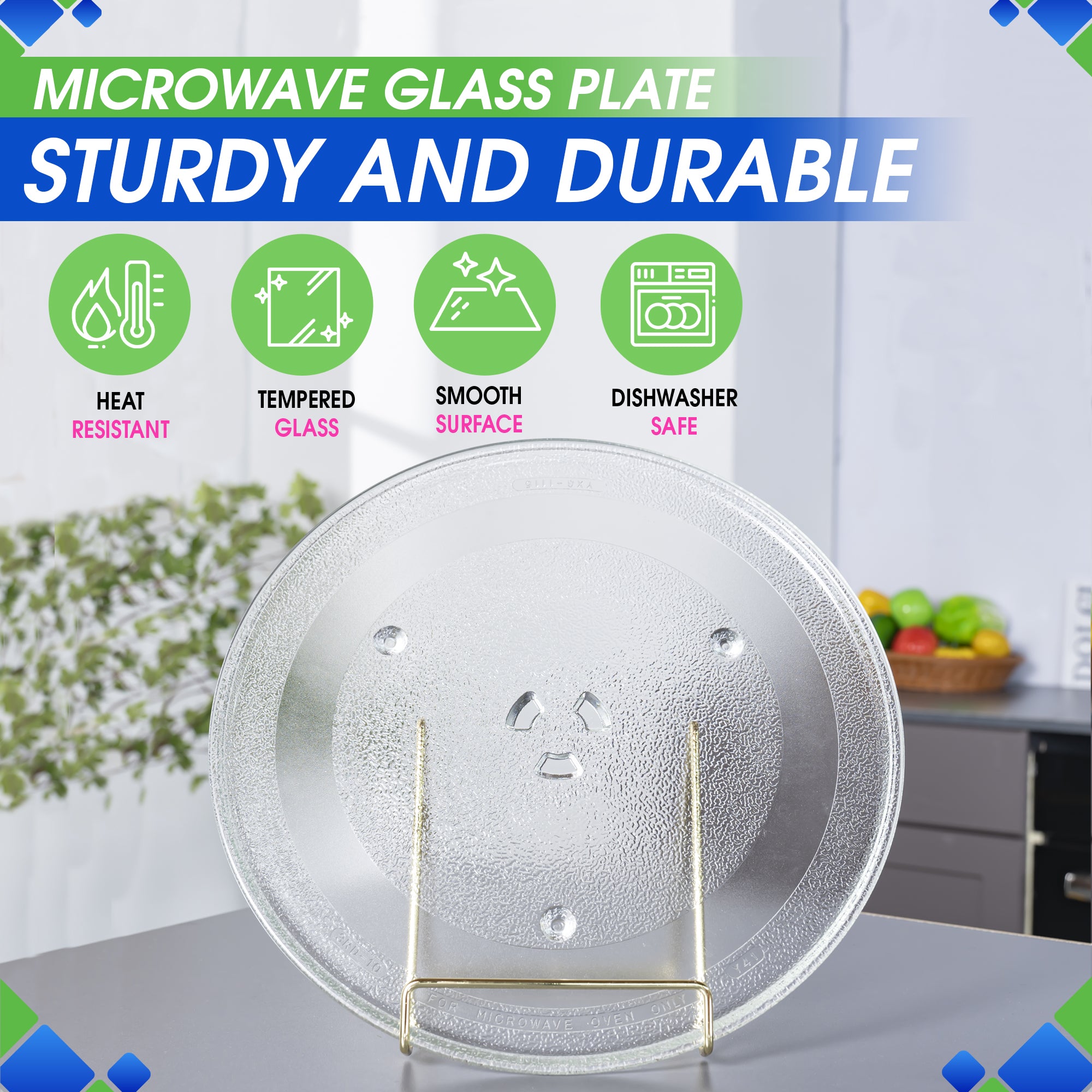 Microwave Plate Replacement 12.5” for GE WB39X10003 Samsung DE74-20015G Microwave Glass Plate - Rotating Glass Microwave Turntable Plate Oven Spinning Dish Tray For Better Reheating and Cooking