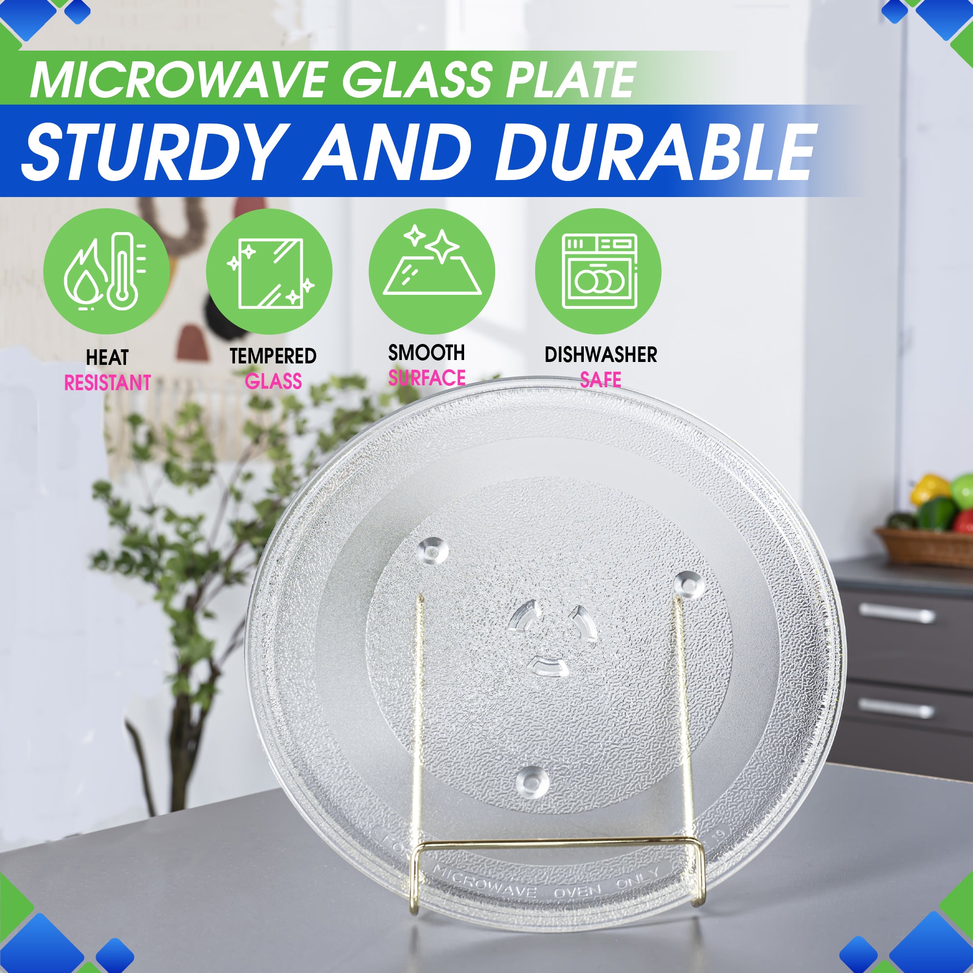 Microwave Plate Replacement 11.25” for GE WB49X10097 Samsung DE74-20102B Replacement Microwave Glass Plate - Rotating Microwave Glass Turntable - Spinning Oven Dish Tray For Better Reheating