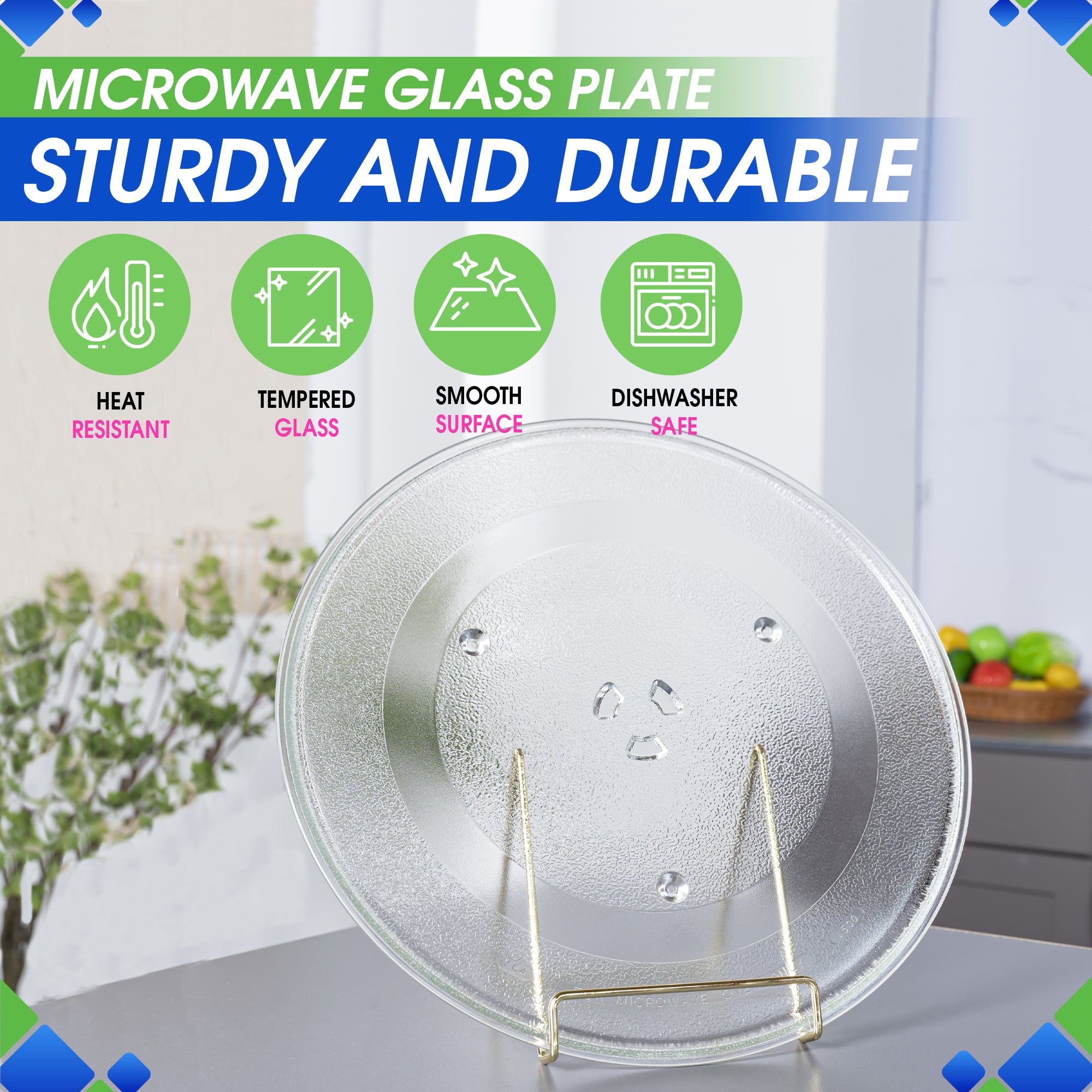 Microwave Plate Replacement 14 1/8" Fits GE WB49X10063 Microwave Turntable Plate - Exact Replacement Microwave Glass Plate - Oven Rotating Spinning Dish Tray For better Reheating and Cooking