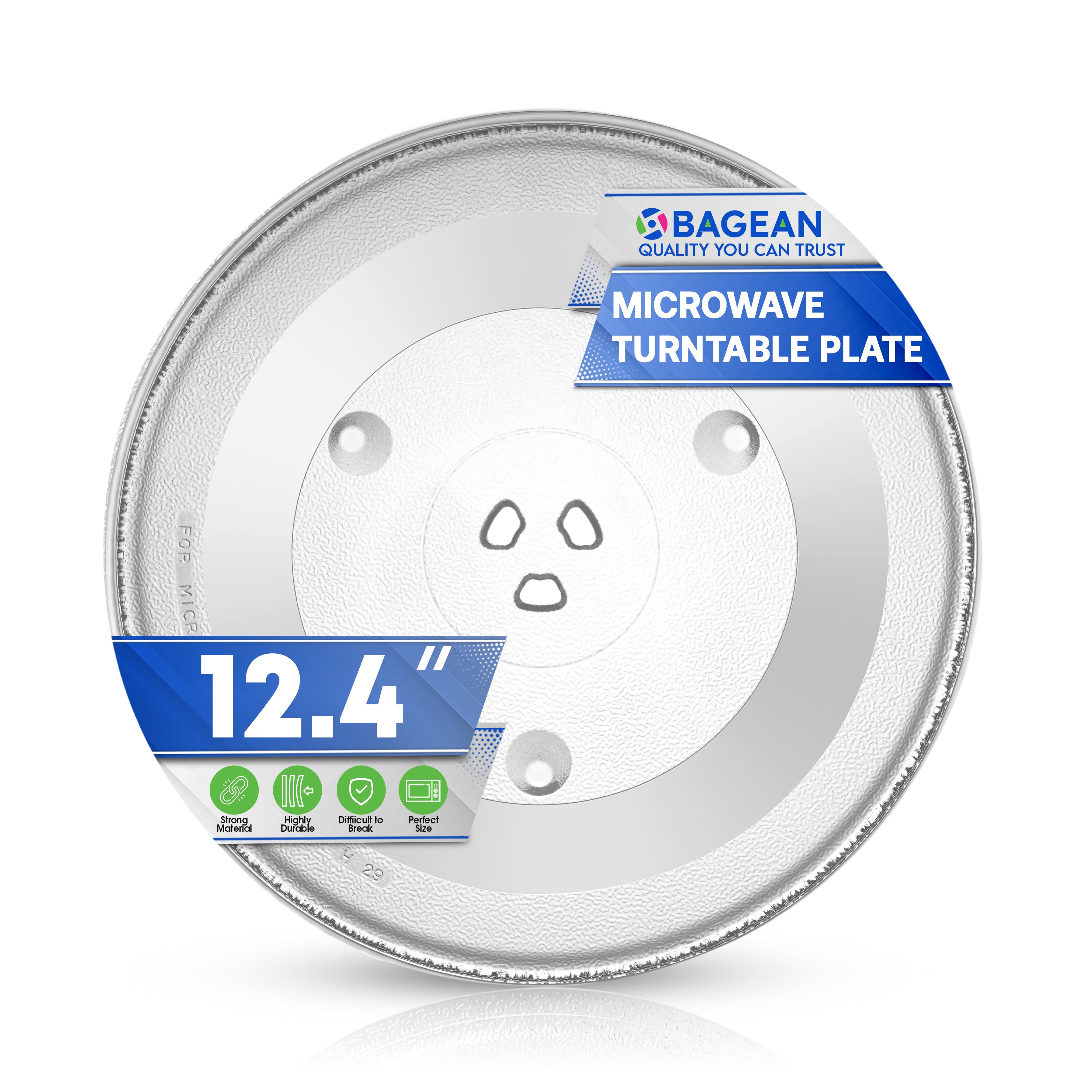 Microwave Plate Replacement for Oster P34 12-3/8” Microwave Glass Turntable Plate 12.4-Inch Oven Cooking Tray Dish Fits Some Models From Many Microwave Turntable Brands Including Sanyo GE Panasonic.