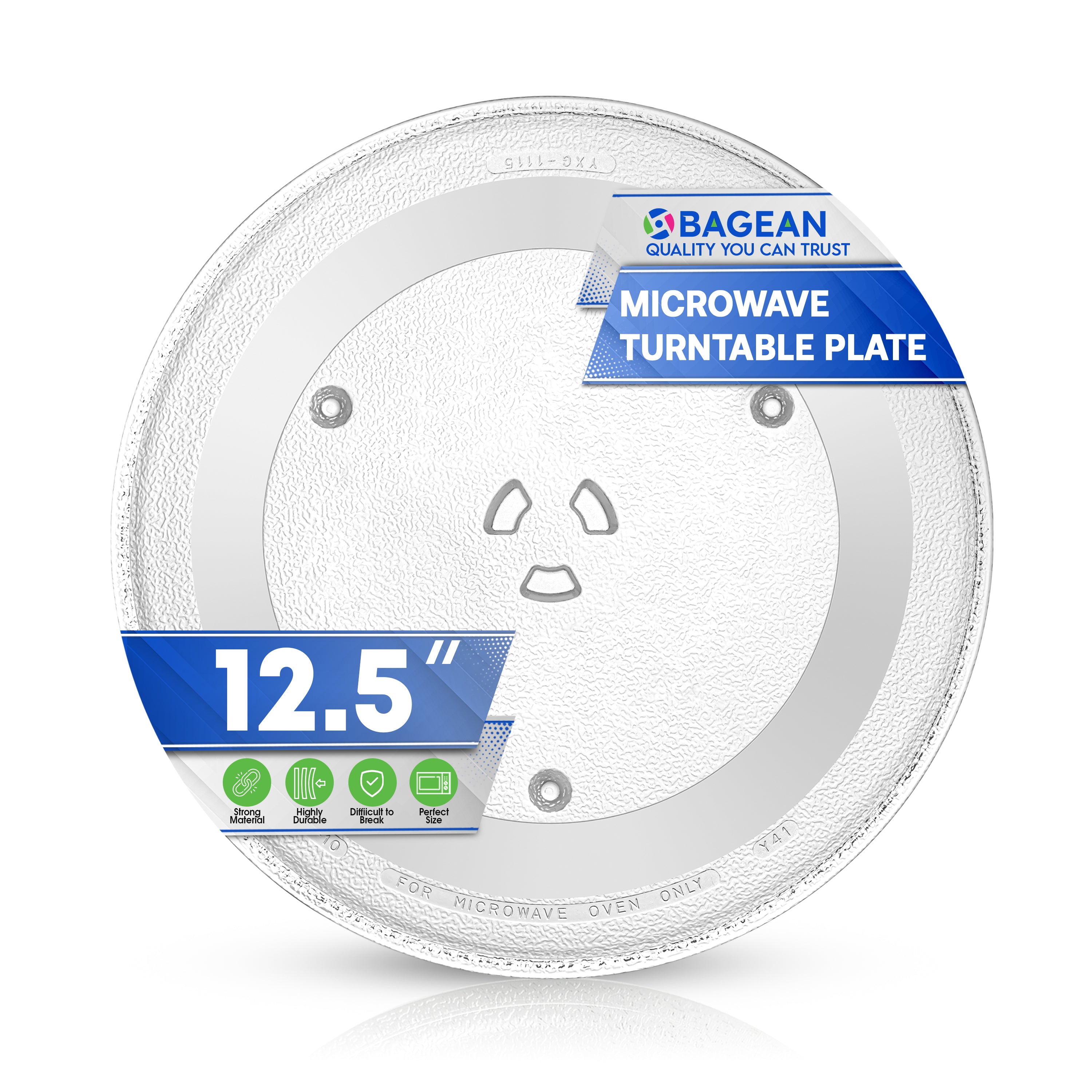 Microwave Plate Replacement 12.5” for GE WB39X10003 Samsung DE74-20015G Microwave Glass Plate - Rotating Glass Microwave Turntable Plate Oven Spinning Dish Tray For Better Reheating and Cooking