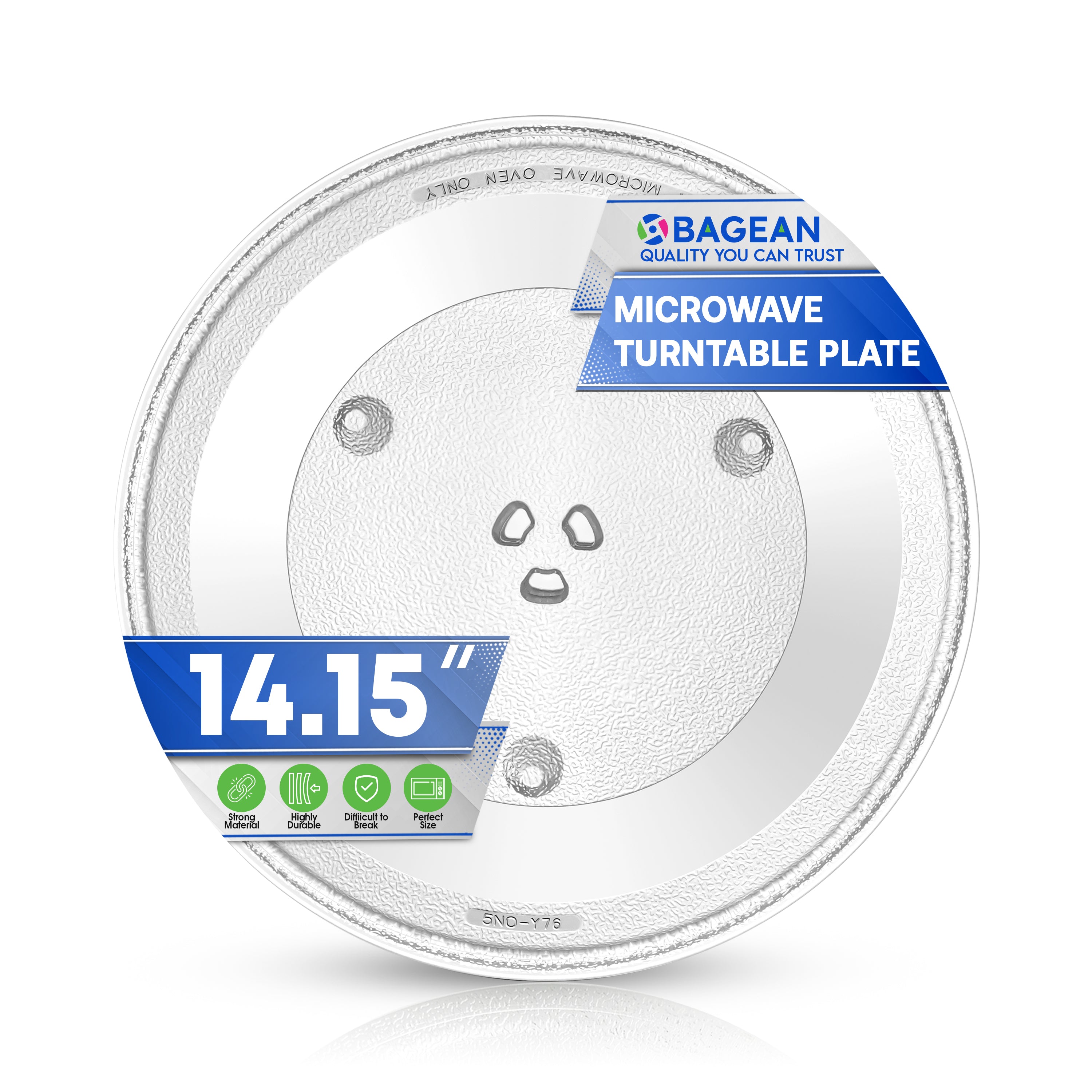 Microwave Plate Replacement 14 1/8 inch Fits DE74-20002B Samsung Microwave Turntable Plate - Exact Replacement Microwave Glass Plate - Durable Oven Dish Tray For Better Reheating and Cooking