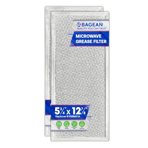 Microwave Filter Replacement 5.78" x 12.91" Fits W10208631A Whirlpool Microwave Filter - Aluminum Mesh Screen Grease Filter - Freshens and Filters Kitchen Air in Over the Range Oven Vent Fan