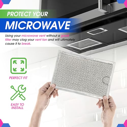 Microwave Filter Replacement 7.64” x 5.12” for GE WB06X10309 WB06X10359 Microwave Grease Filter - Also Fit’s LG Kenmore and More - Filters Kitchen Oven Air Entering Over the Range Vent Fan