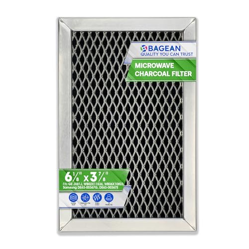 Microwave Charcoal Filter 6.15” x 3.95” for JX81J WB02X11536 WB06X10823 GE Microwave Filter Replacement - Vent Carbon Filter Freshens and Filters Kitchen Air in Over-The-Range Oven Stove Fan